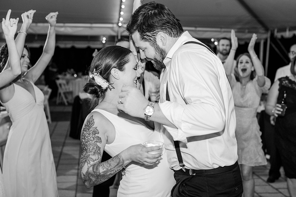 Bride and Groom Dancing During Lewis Ginter Garden Wedding Reception. Wedding Photography by Richmond Wedding Photographer Kailey Brianne Photography. 