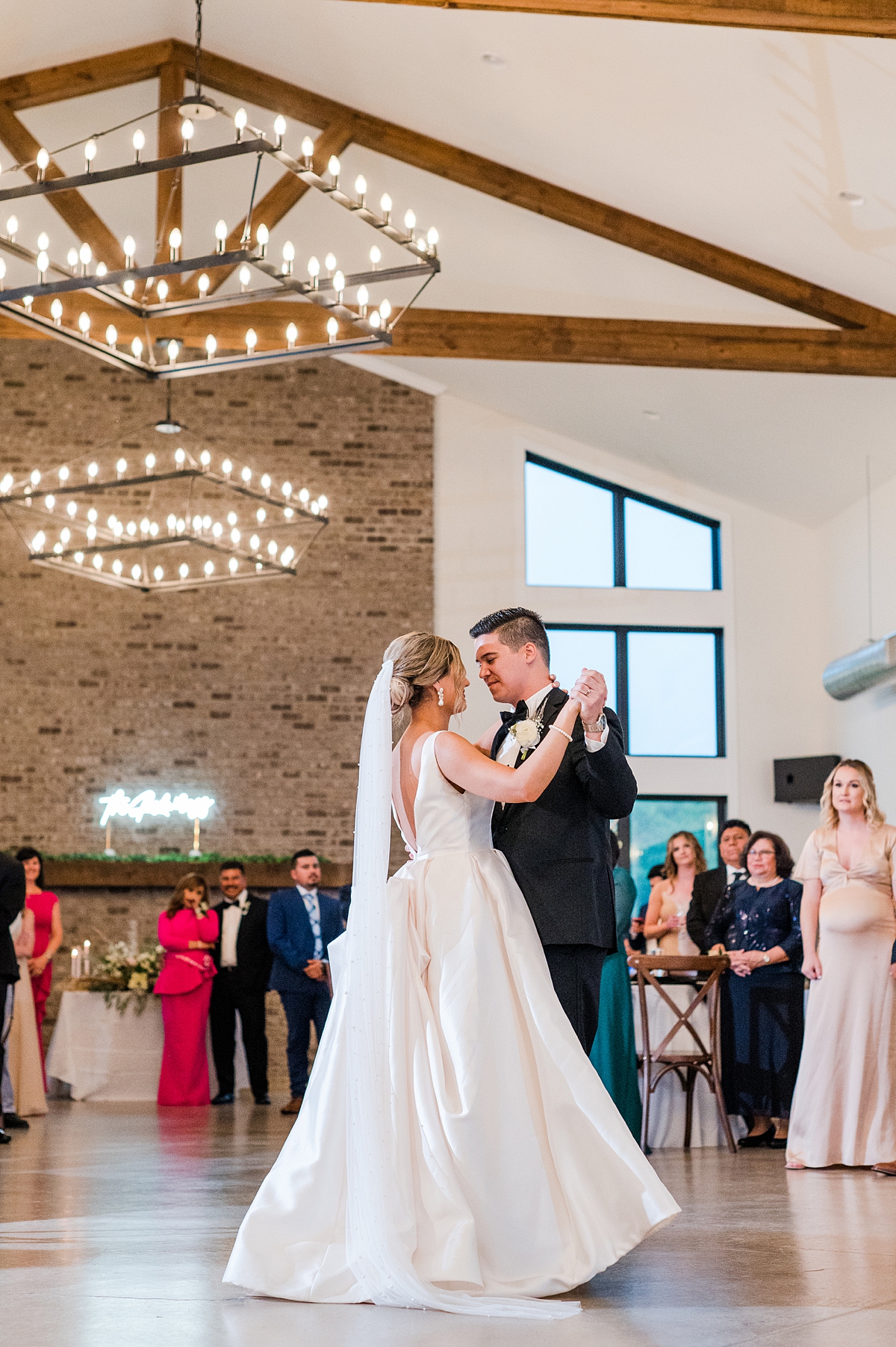 Bride and Groom First Dance during Spring Oakdale RVA Wedding Reception. Wedding Photography by Virginia Wedding Photographer Kailey Brianne Photography. 