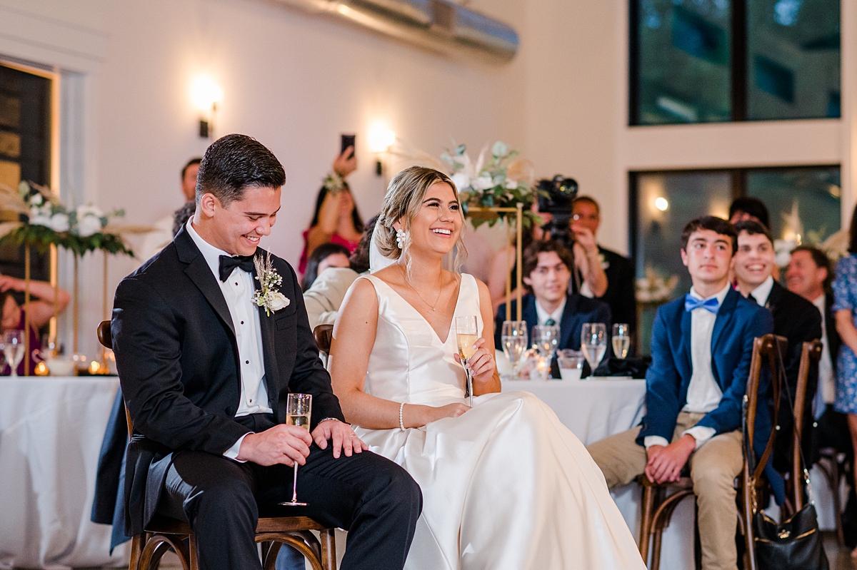 Toasts during Spring Oakdale RVA Wedding Reception. Wedding Photography by Richmond Wedding Photographer Kailey Brianne Photography. 