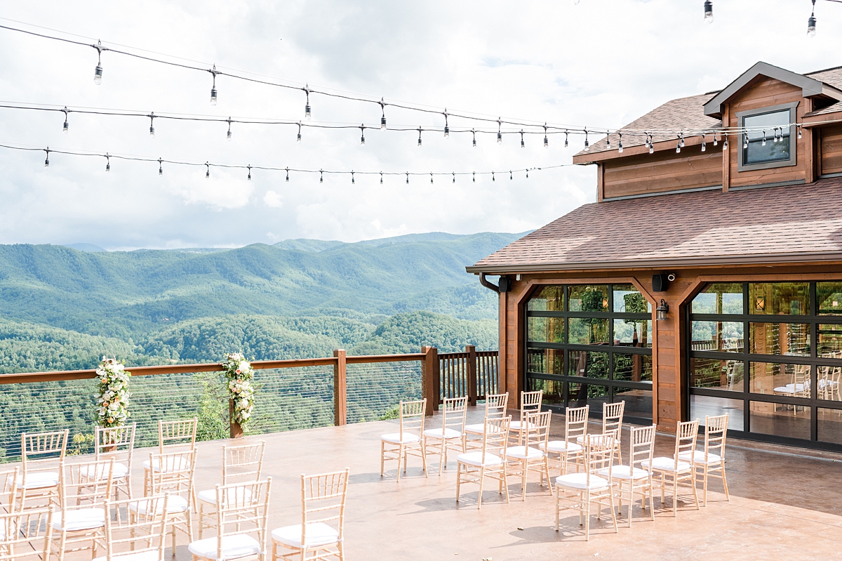 Summer Smoky Mountain Wedding Ceremony with Mountain Views at The Magnolia Venue in Tennessee. Wedding Photography by Virginia Wedding Photographer Kailey Brianne Photography. 