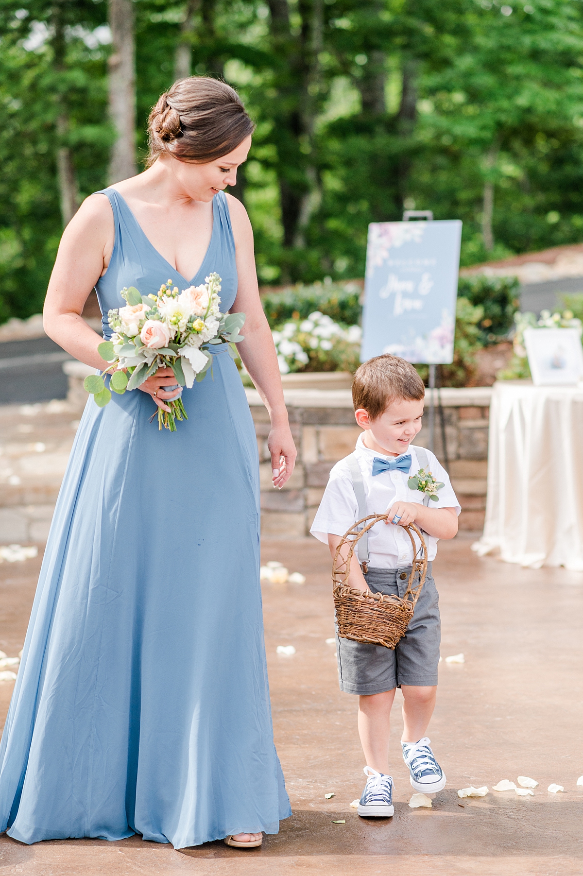 Summer Wedding Ceremony with Mountain Views at The Magnolia Venue in Tennessee. Wedding Photography by Virginia Wedding Photographer Kailey Brianne Photography. 