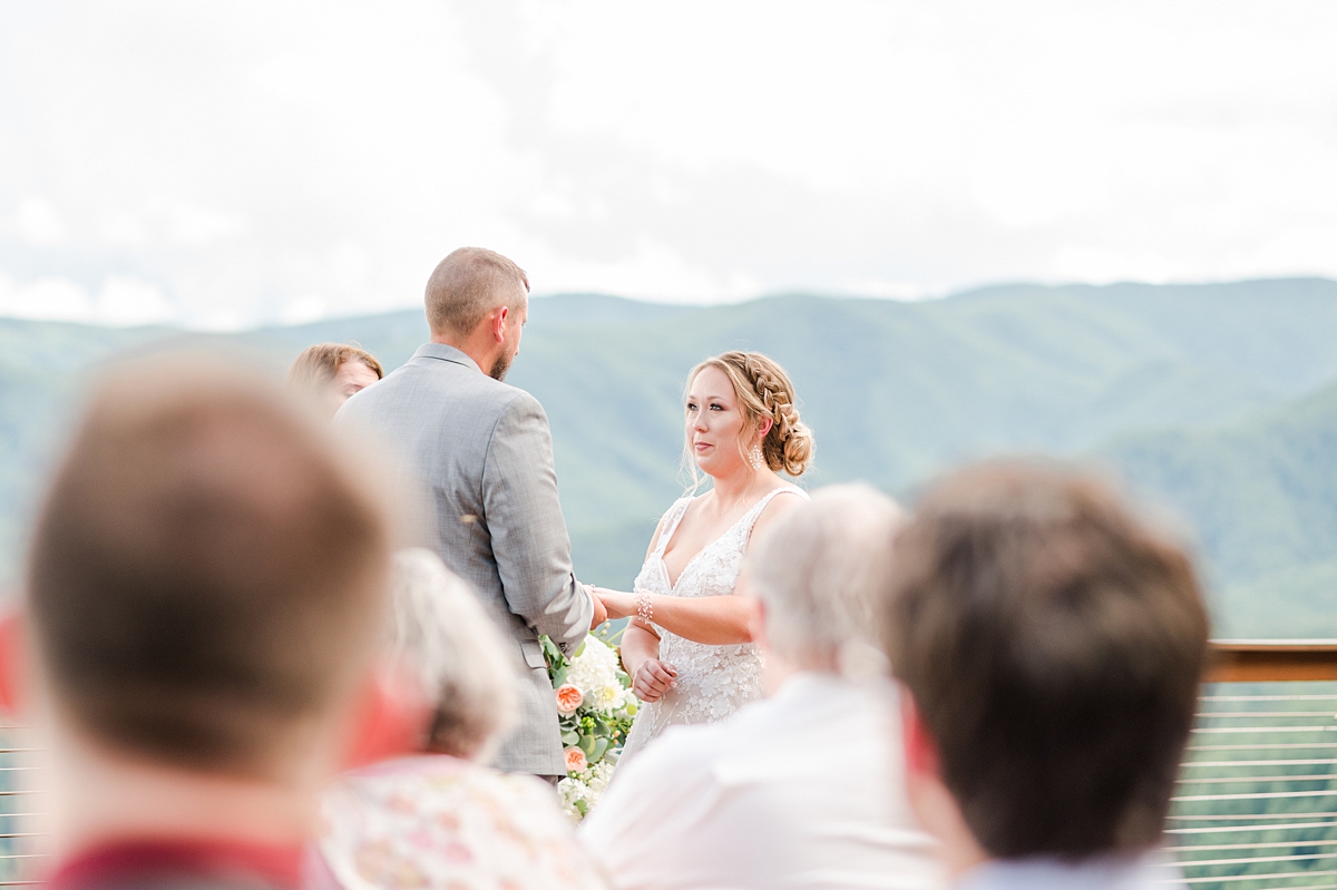 Summer Wedding Ceremony with Mountain Views at The Magnolia Venue in Tennessee. Wedding Photography by Virginia Wedding Photographer Kailey Brianne Photography. 