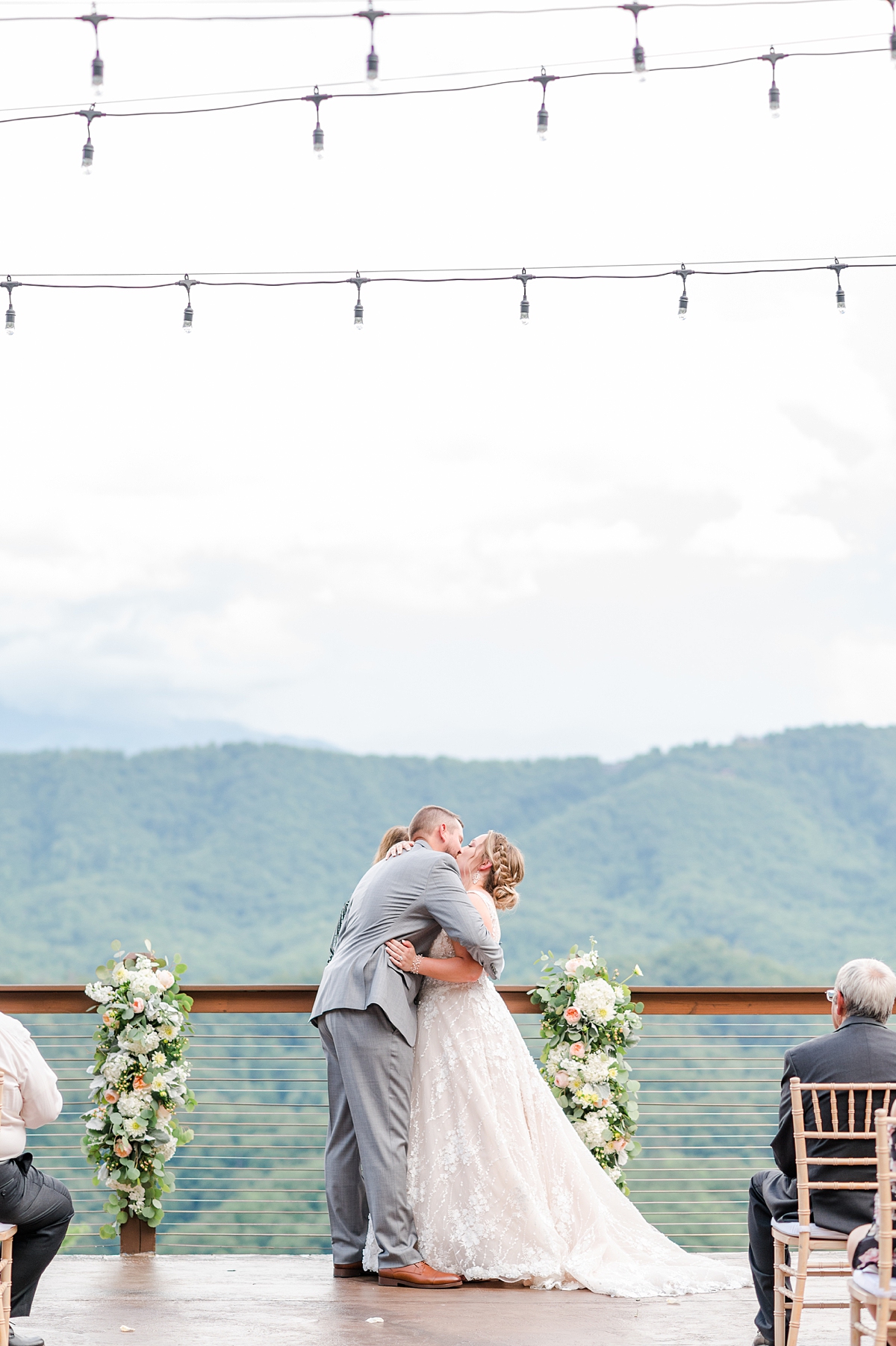 Summer Smoky Mountain Wedding Ceremony with Mountain Views at The Magnolia Venue in Tennessee. Wedding Photography by Virginia Wedding Photographer Kailey Brianne Photography. 