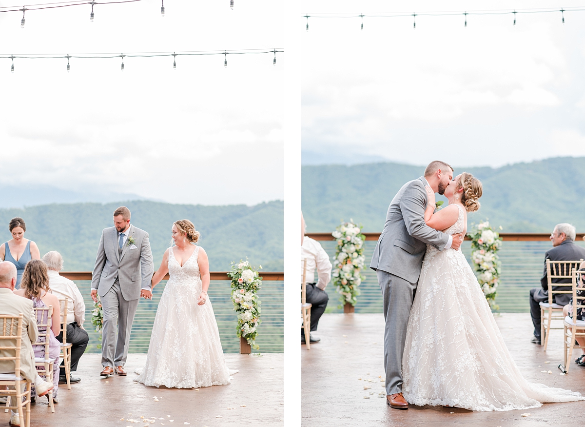 Summer Smoky Mountain Wedding Ceremony with Mountain Views at The Magnolia Venue in Tennessee. Virginia Wedding Photographer Kailey Brianne Photography. 