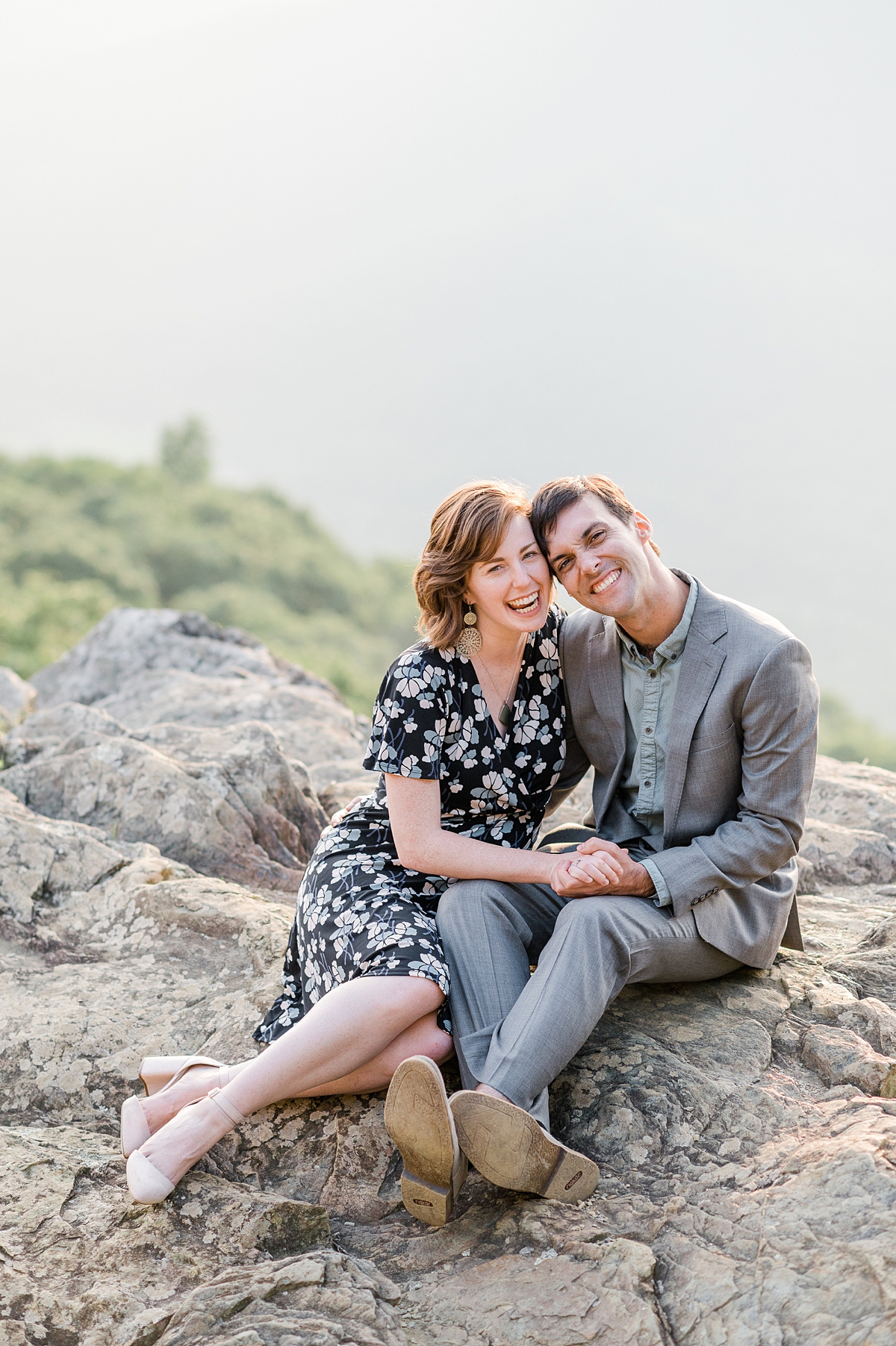 Blue Ridge Mountains Raven's Roost Overlook Engagement Session by Virginia Wedding Photographer Kailey Brianne Photography. 