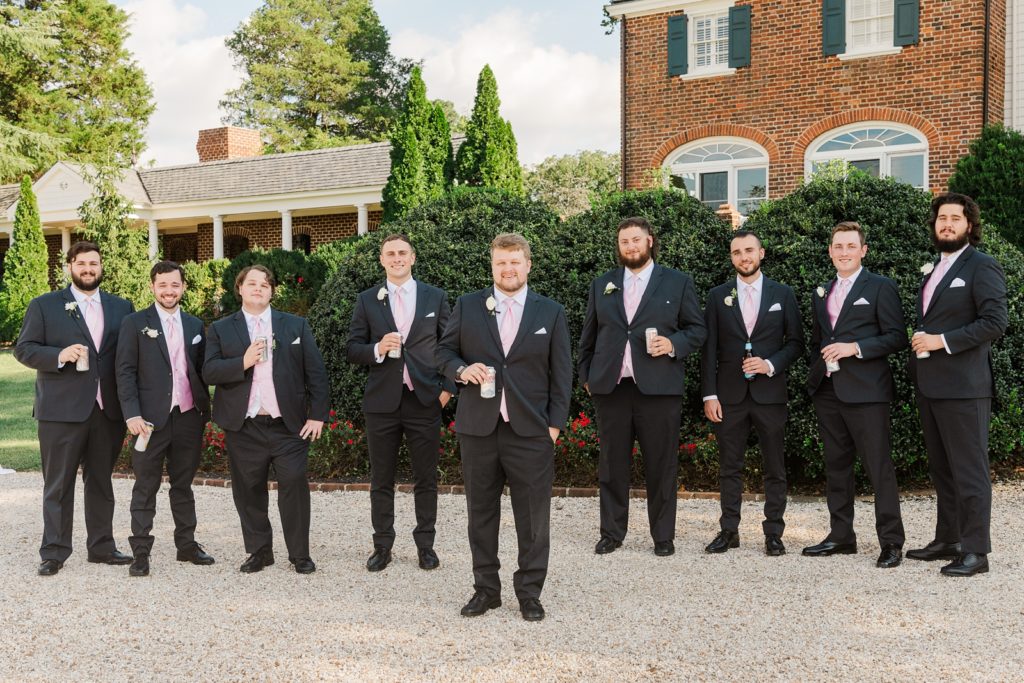 Groom with Groomsmen at Cumberland Estate Wedding. Photography by New Kent Wedding Photographer Kailey Brianne Photography. 