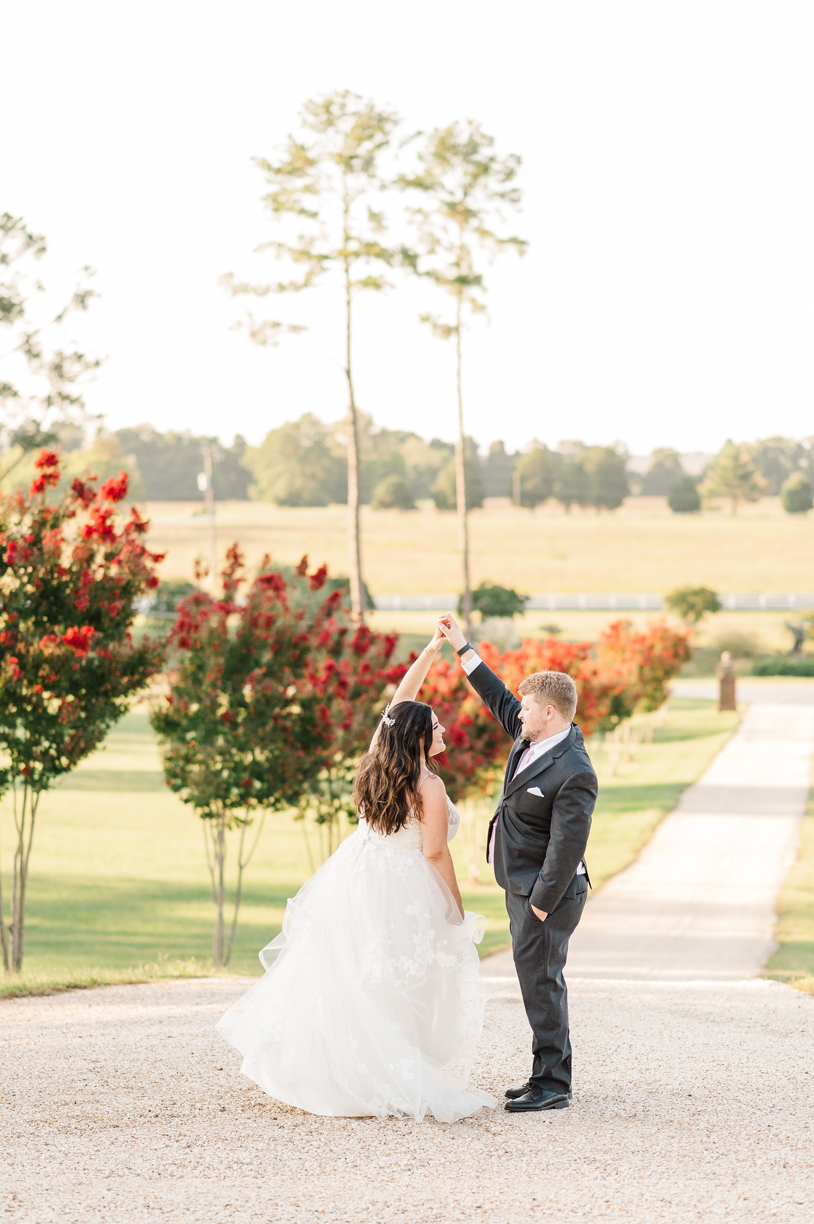 Bride Twirling During Bride and Groom Portraits at Cumberland Estate Wedding. Photography by Virginia Wedding Photographer Kailey Brianne Photography. 