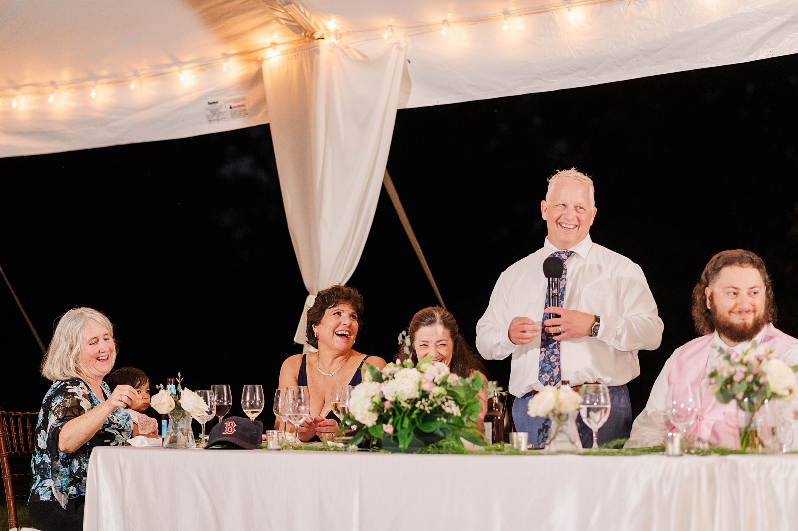 Toasts During Cumberland Estate Wedding Reception. Photography by New Kent Wedding Photographer Kailey Brianne Photography. 