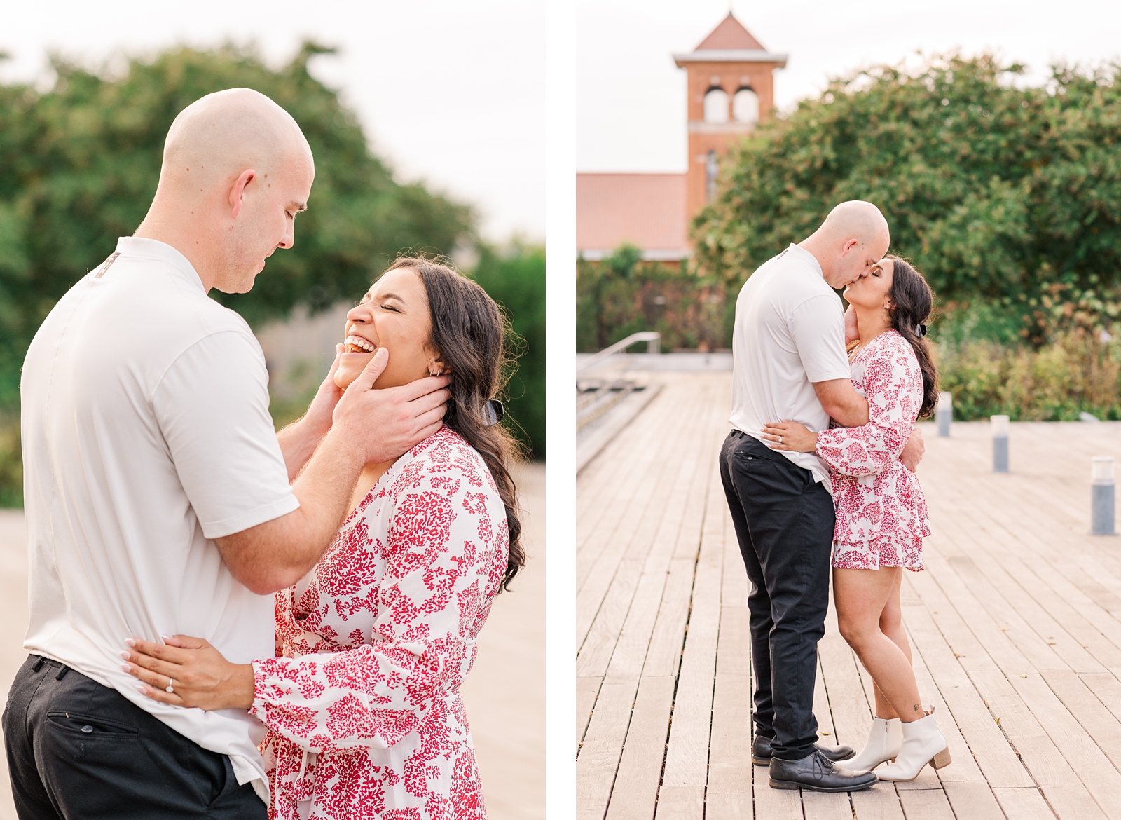 Fun candid poses at a VMFA Engagement Session in Downtown Richmond. Photography by Richmond Wedding Photographer Kailey Brianne Photography. 