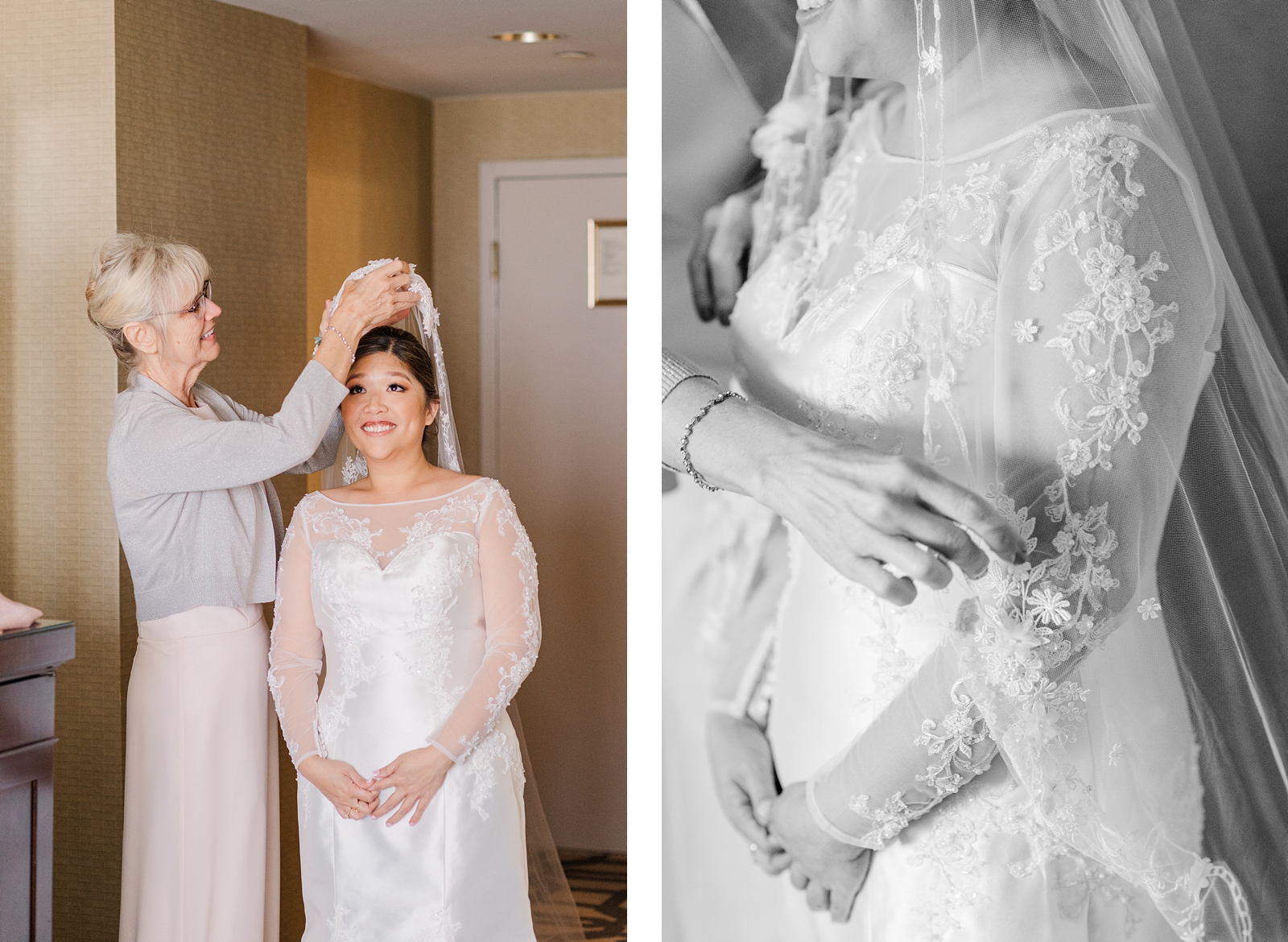Bride Getting Ready at Richmond Omni Hotel Intimate Wedding. Photography by Virginia Intimate Wedding Photographer Kailey Brianne Photography.

