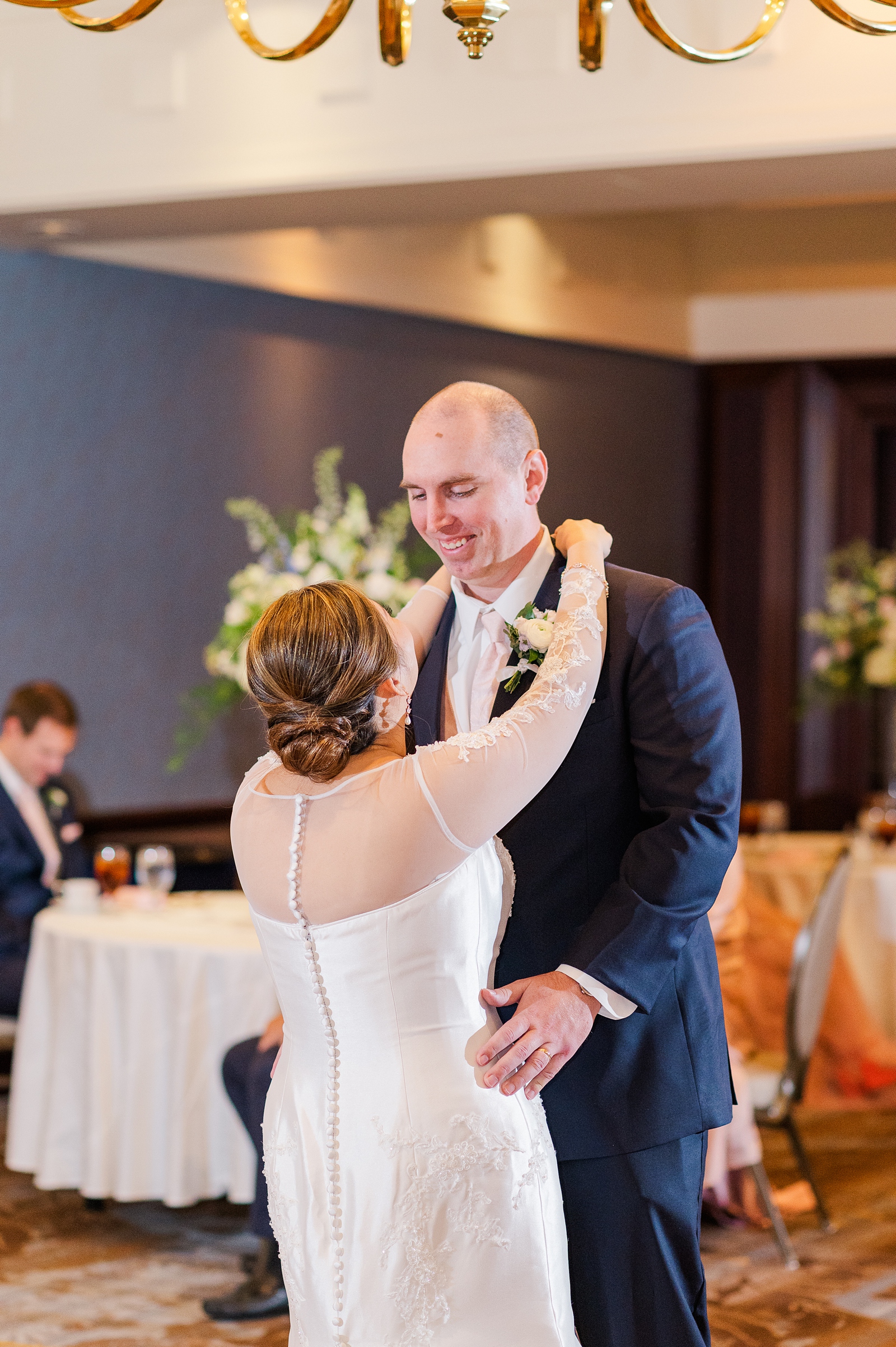 First Dance at Intimate Wedding Reception at the Richmond Omni Hotel. Photography by Richmond Wedding Photographer Kailey Brianne Photography. 

