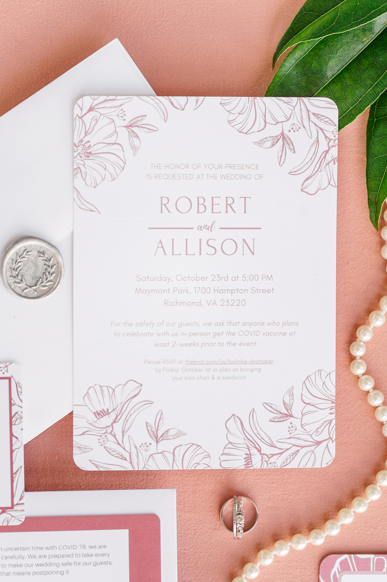 Pink Invitation Suite and Bridal Details for Colorful Richmond Wedding. Photography by Richmond Wedding Photographer Kailey Brianne Photography.