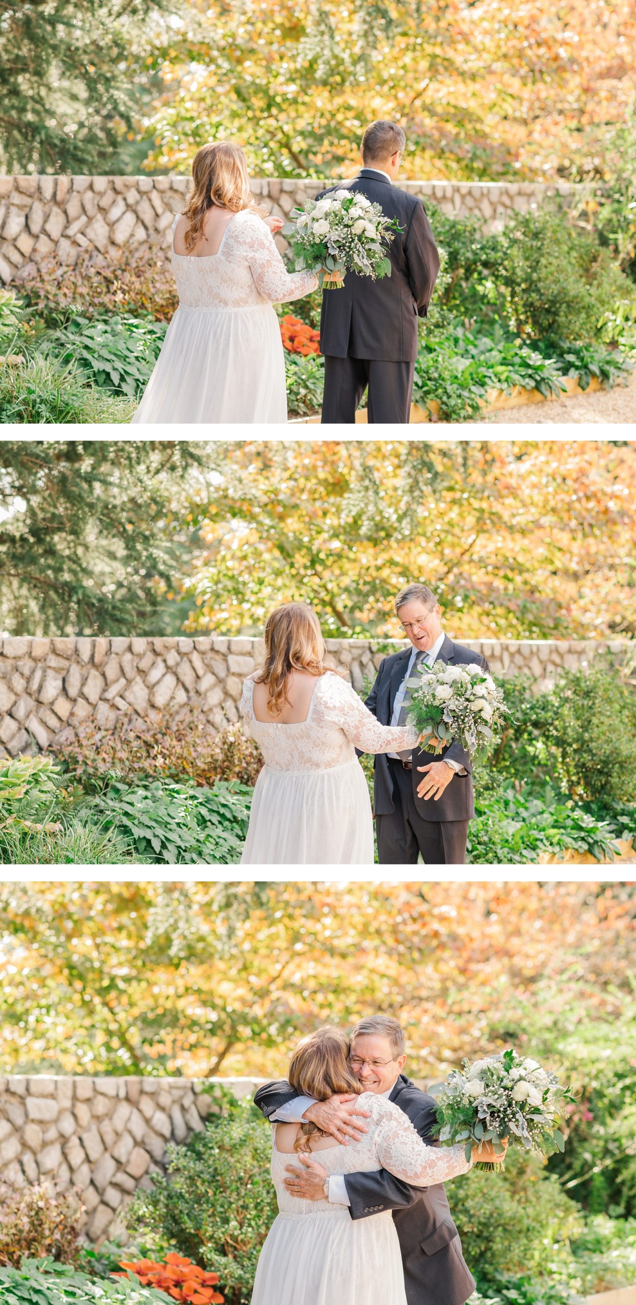 Garden House Father Daughter First Look at Maymont Wedding. Richmond Wedding Photographer Kailey Brianne Photography.
