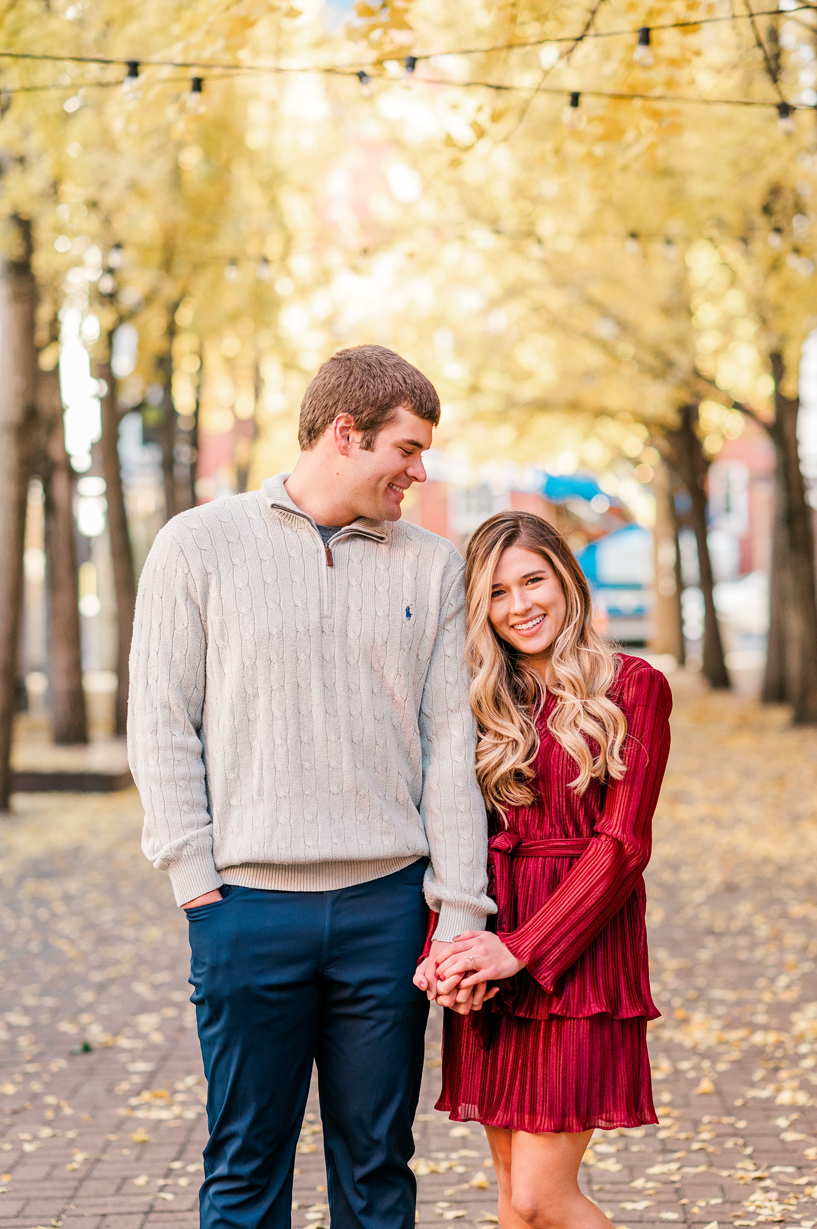 Sunset Engagement Session in downtown Roanoke with stylish outfits by Virginia Wedding Photographer Kailey Brianne Photography 