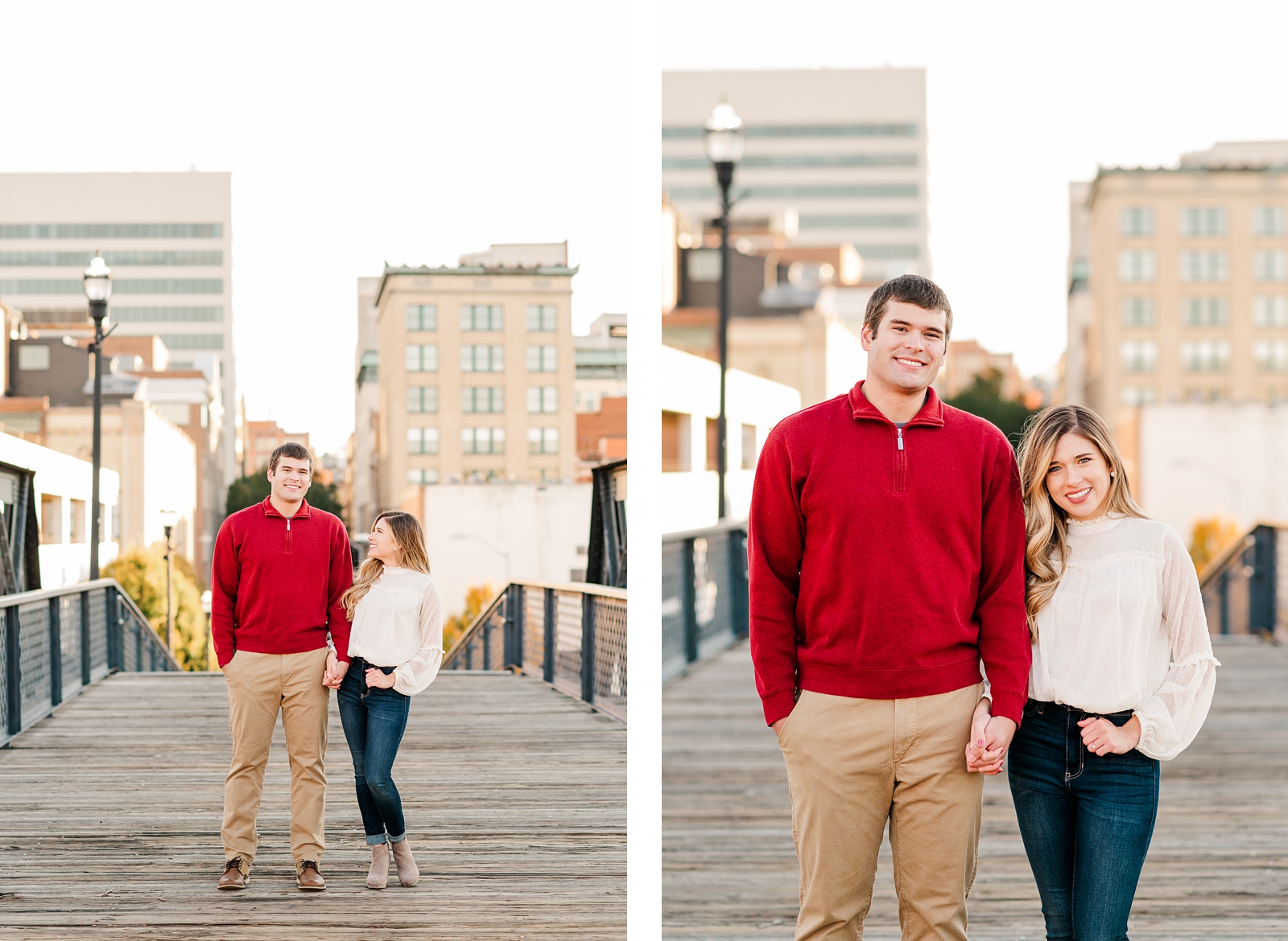 Stylish Sunset Engagement Session in downtown Roanoke by Richmond Wedding Photographer Kailey Brianne Photography 