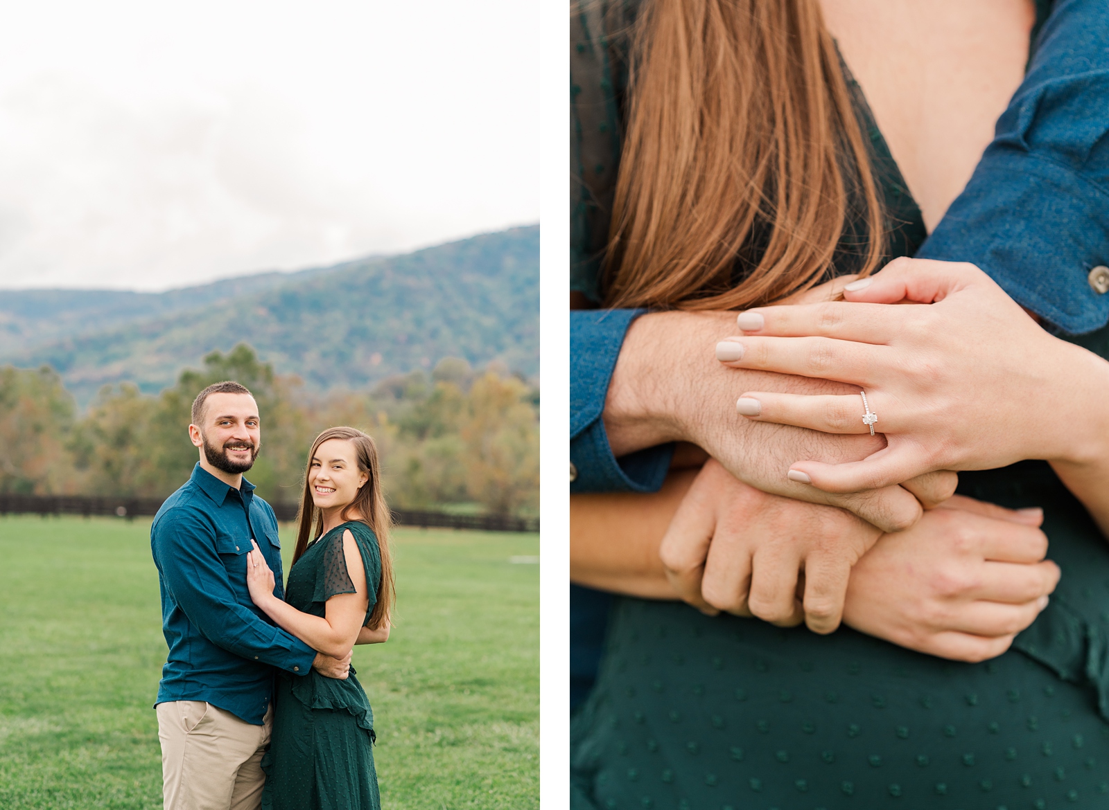 Engagement Session with Green Dress. Richmond Wedding Photographer Kailey Brianne Photography 