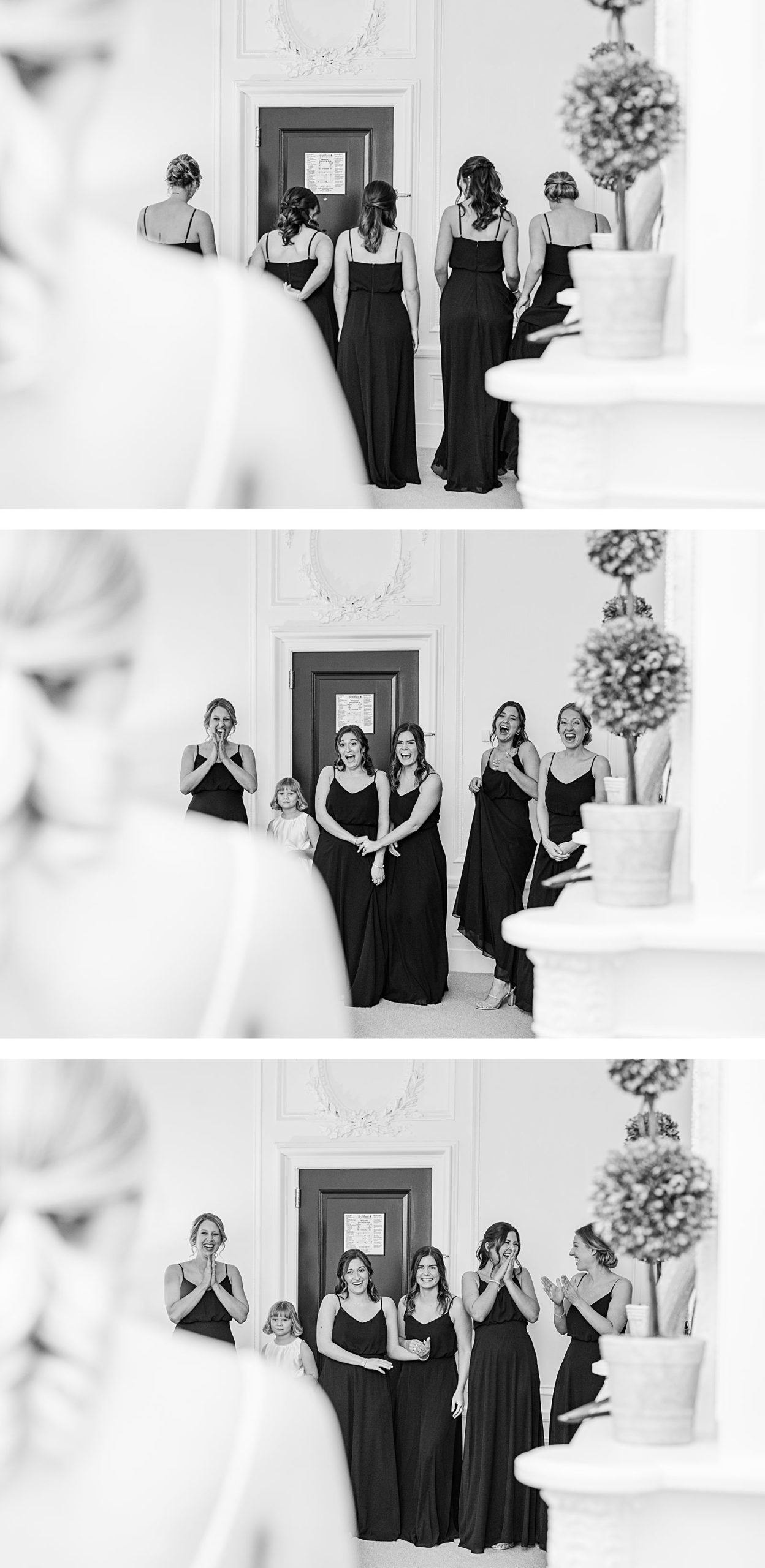 Bridesmaid Reveal at Jefferson Hotel Winter Wedding. Richmond Wedding Photographer Kailey Brianne Photography