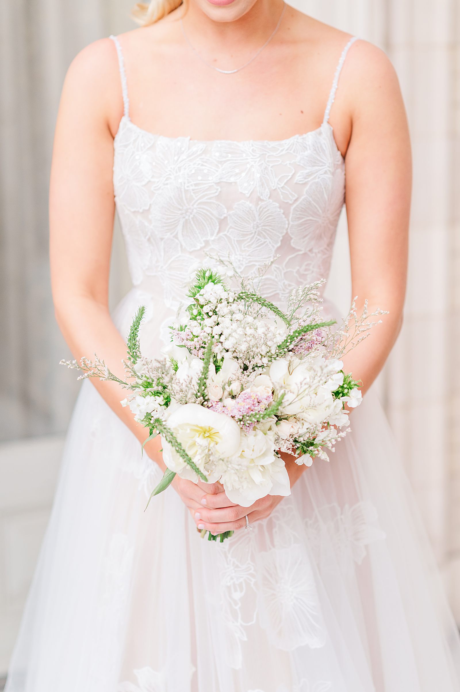 Bridal Portraits with Anthropologie BHLDN Dress at Jefferson Hotel Winter Wedding. Richmond Wedding Photographer Kailey Brianne Photography