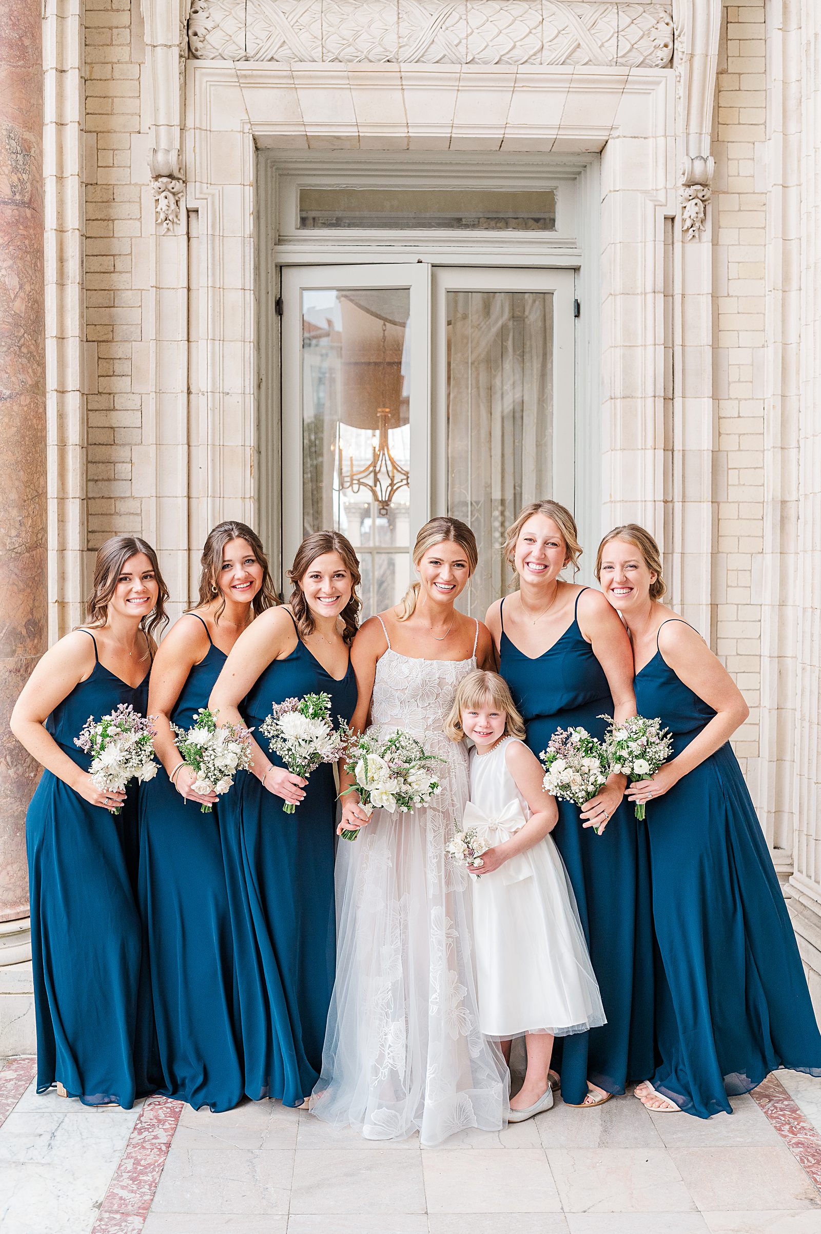 Jefferson Hotel Winter Wedding Bridal Party Portraits. Virginia Wedding Photographer Kailey Brianne Photography