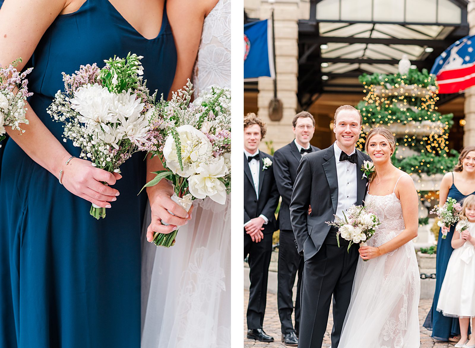 Jefferson Hotel Winter Wedding Bridal Party Portraits. Virginia Wedding Photographer Kailey Brianne Photography