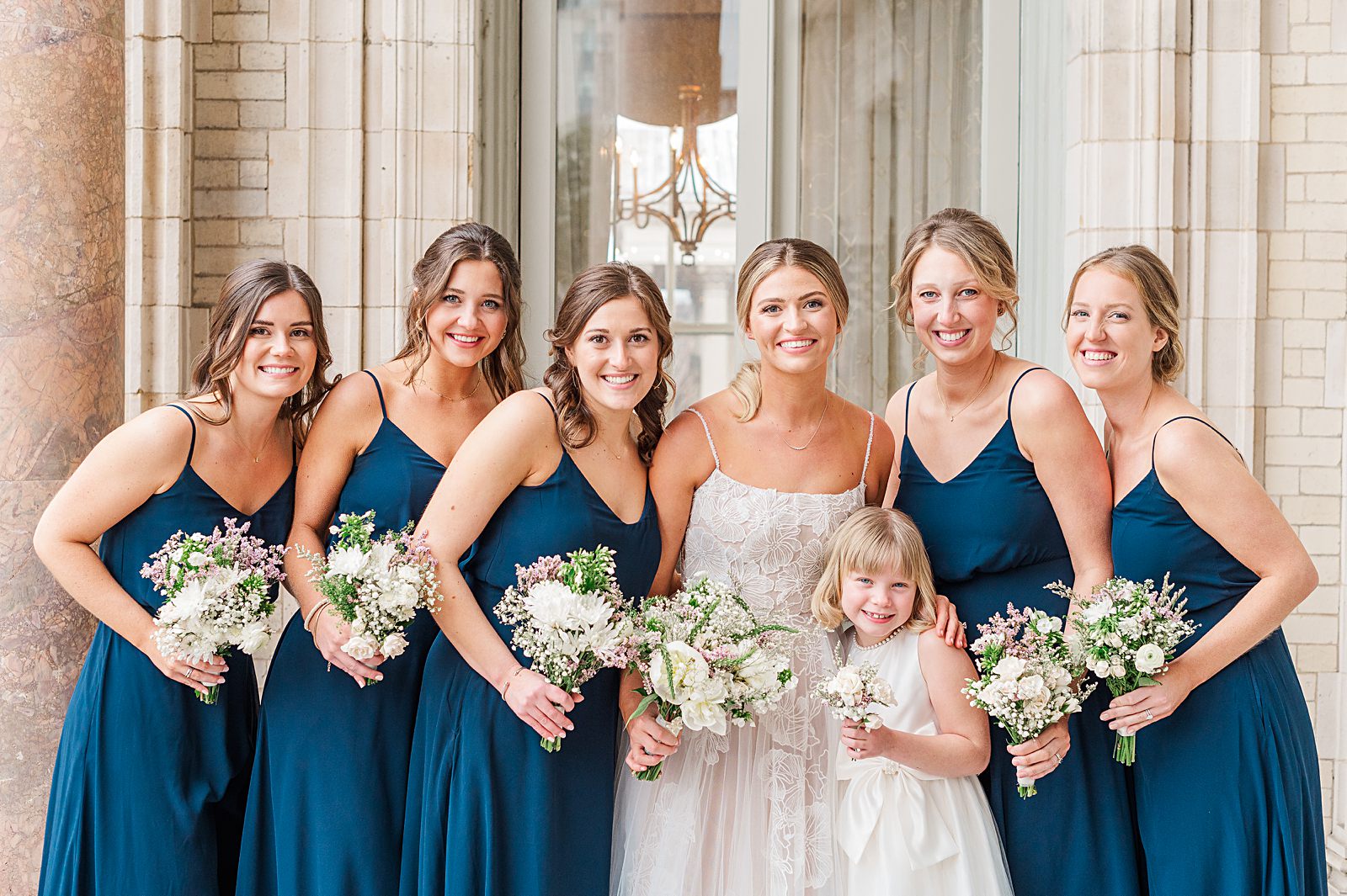 Jefferson Hotel Winter Wedding Bridal Party Portraits. Virginia Wedding Photographer Kailey Brianne Photography