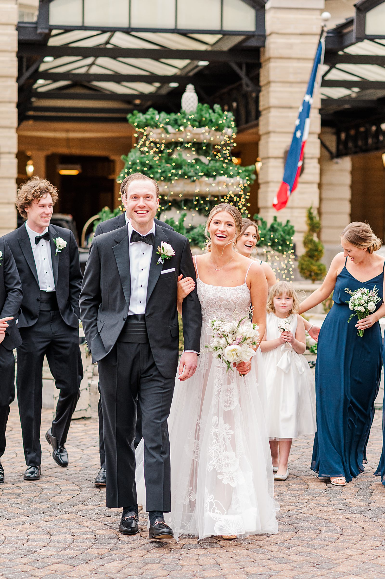 Jefferson Hotel Winter Wedding Bridal Party Portraits. Virginia Wedding Photographer Kailey Brianne Photography