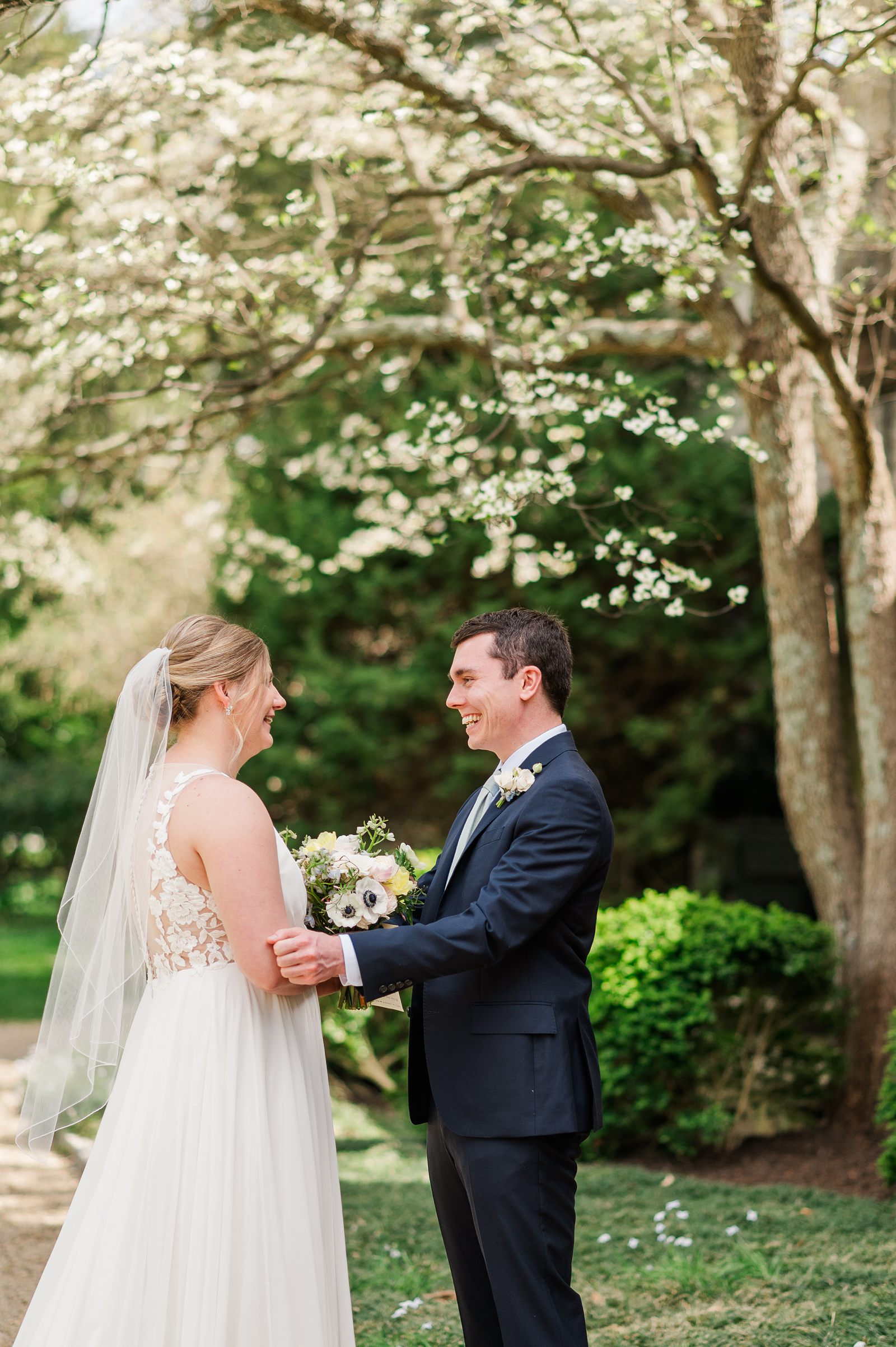 Emotional First Look at an Intimate Virginia House Wedding by Richmond Wedding Photographer Kailey Brianne Photography.