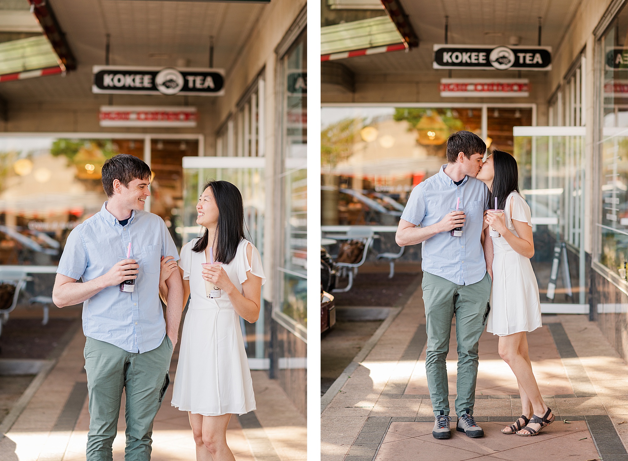 Fun Richmond Engagement Session at Kokee Tea in Carytow
