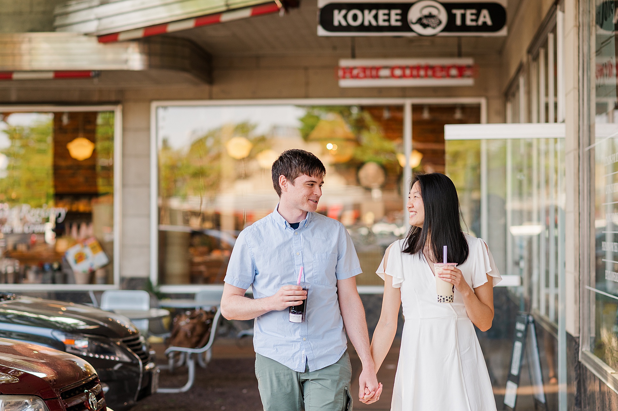 Fun Richmond Engagement Session at Kokee Tea in Carytown