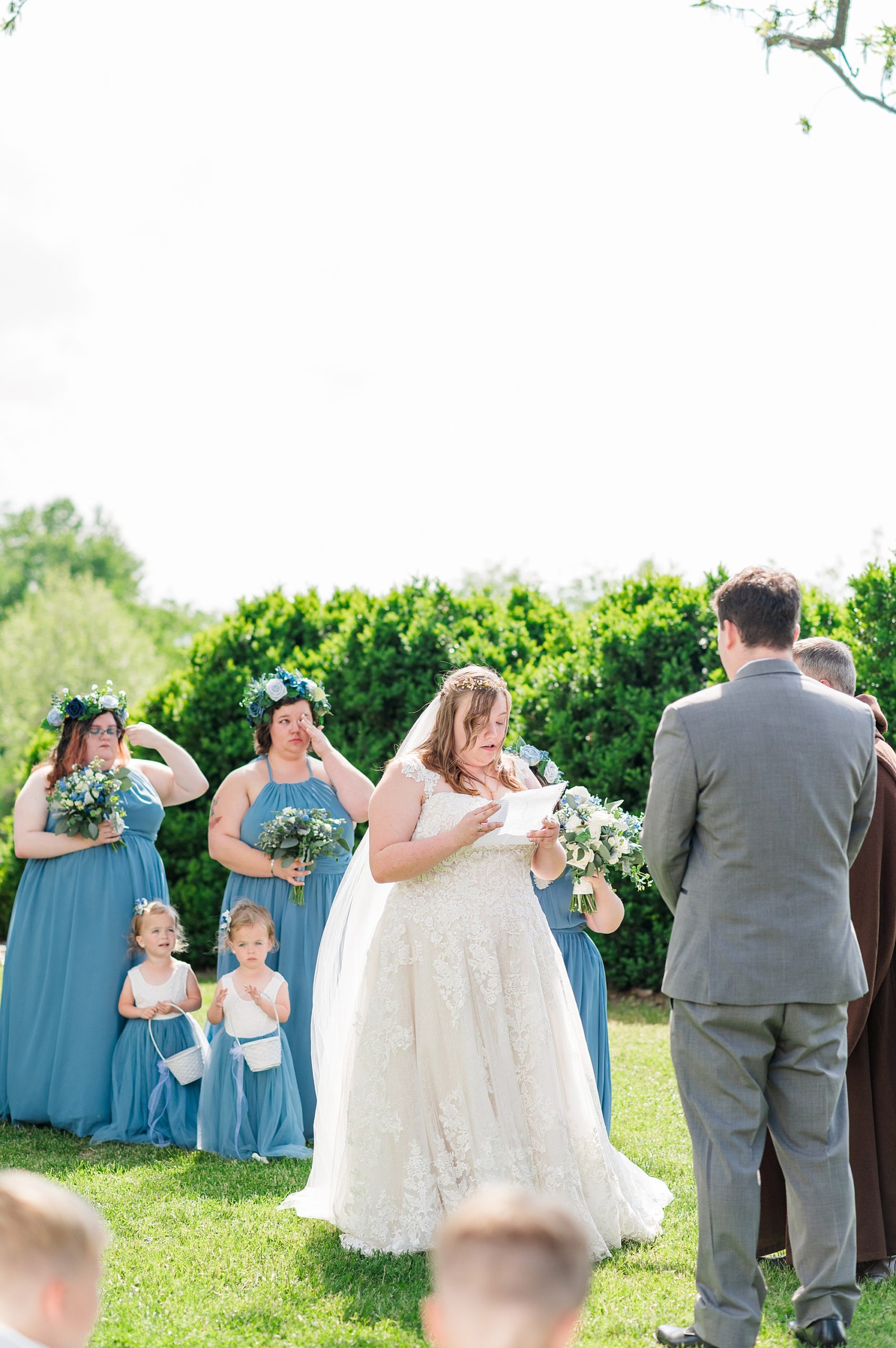 Outdoor Wedding Ceremony at Wedding at Wolftrap Farm. Wedding Photography by Kailey Brianne Photography
