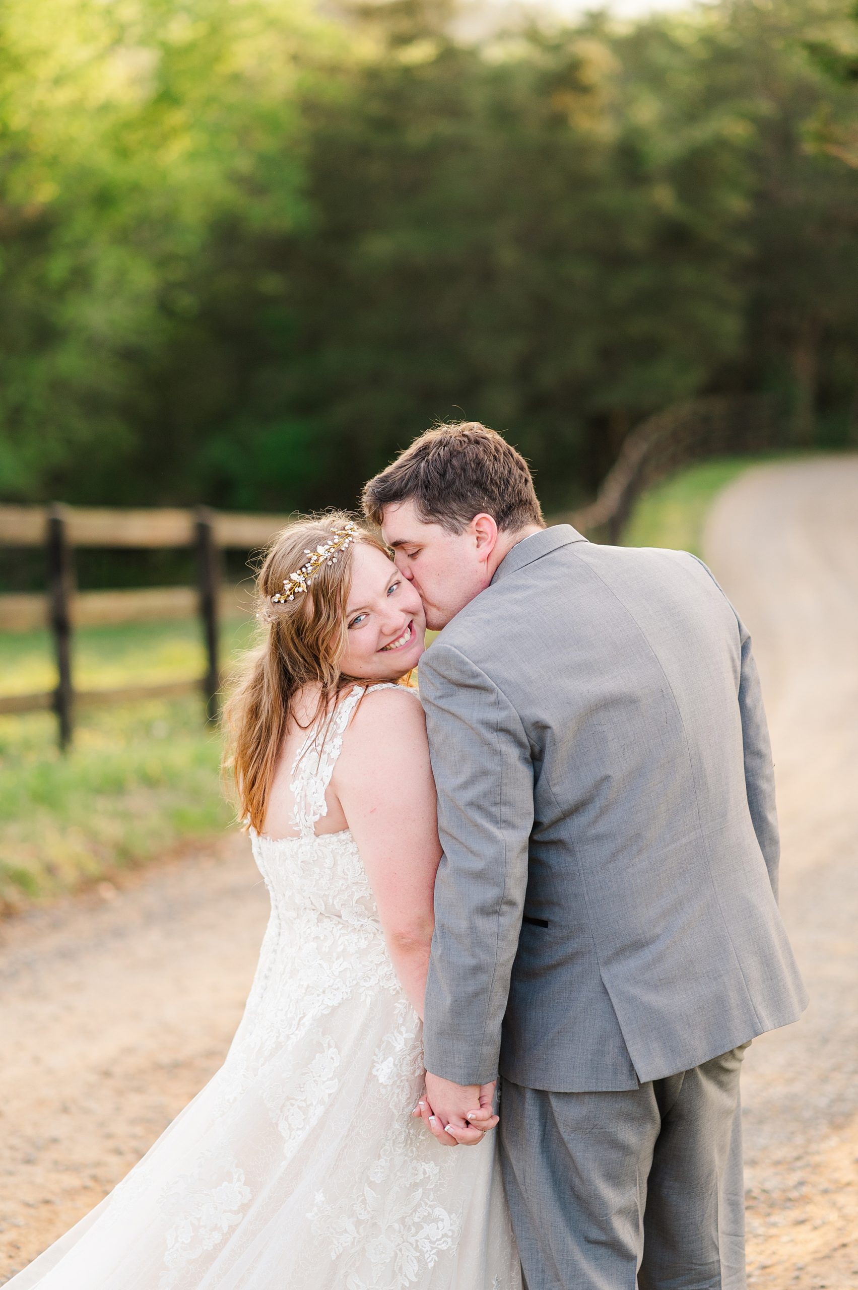 Bride and Groom Portraits at Wedding at Wolftrap Farm. Wedding Photography by Kailey Brianne Photography