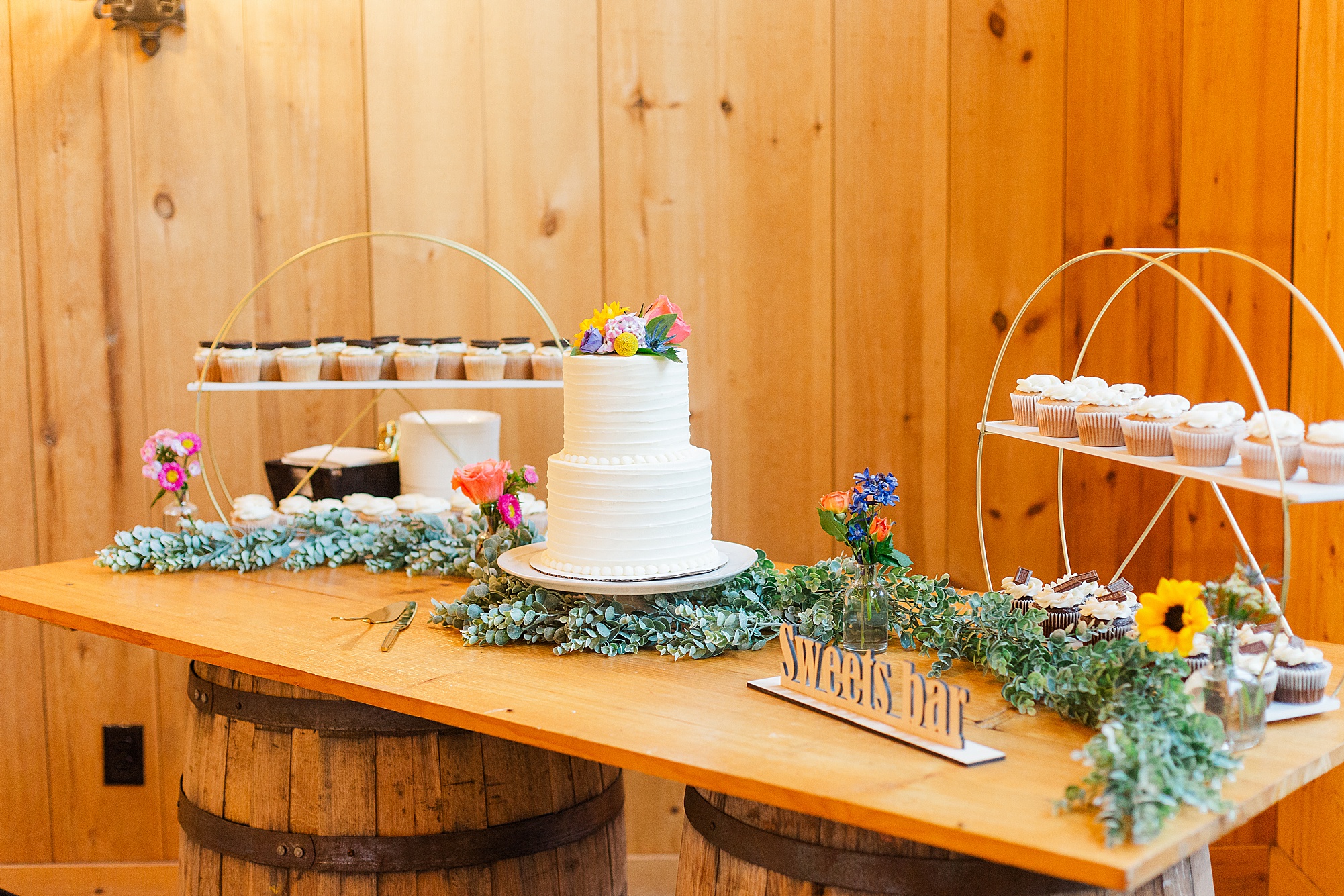 Wedding Reception Desserts at Barn at Timber Creek Wedding