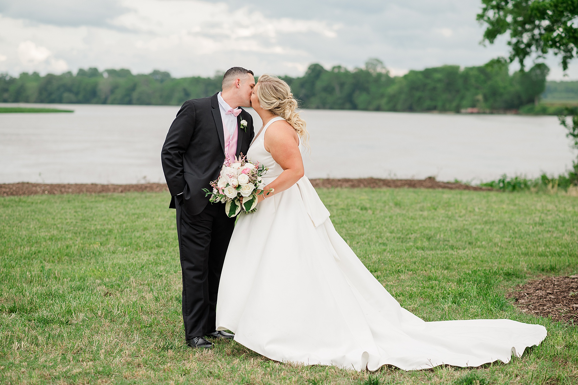 Bride and Groom Portraits at Spring Cousiac Manor Wedding