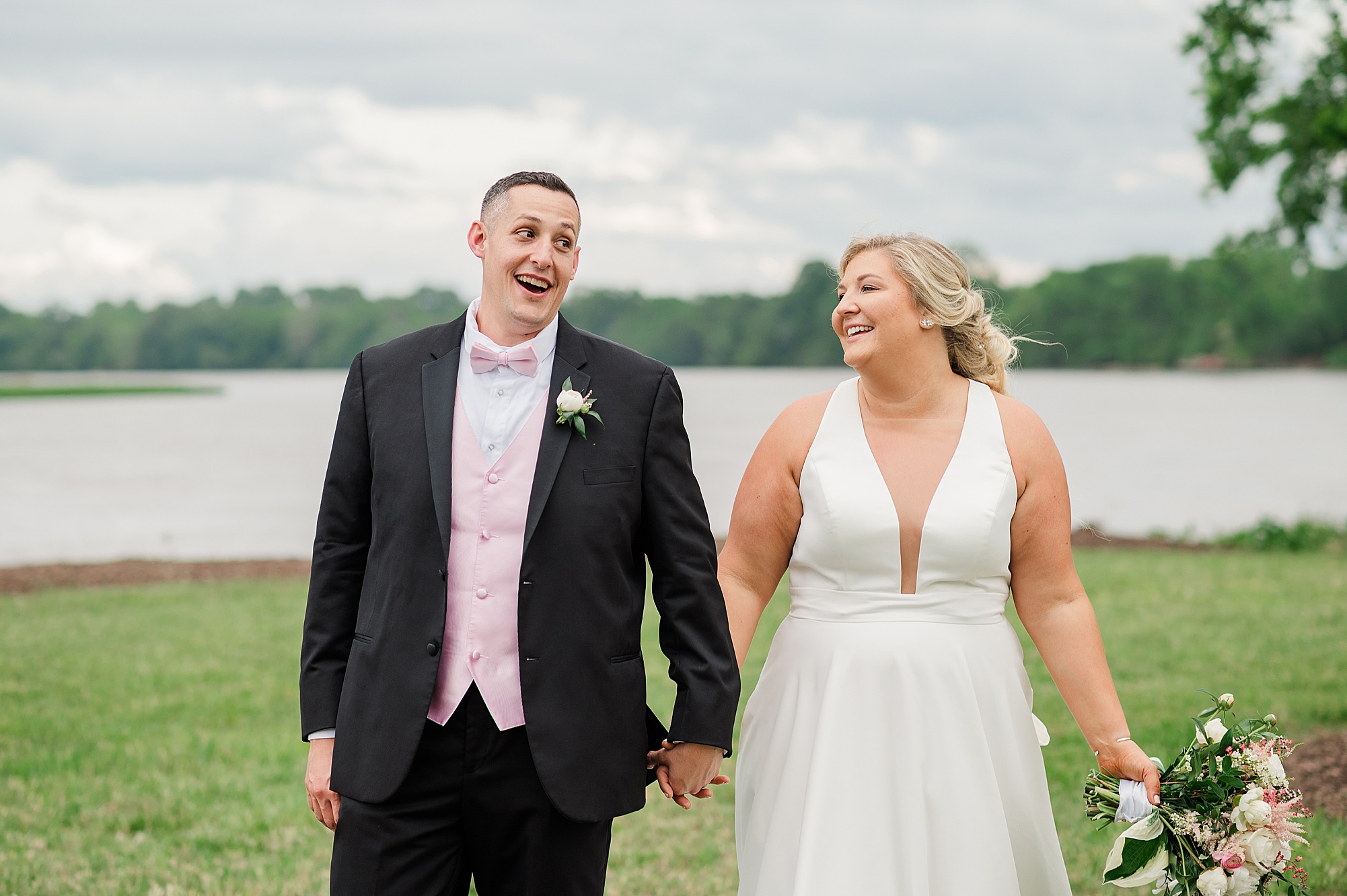 Bride and Groom Portraits at Spring Cousiac Manor Wedding