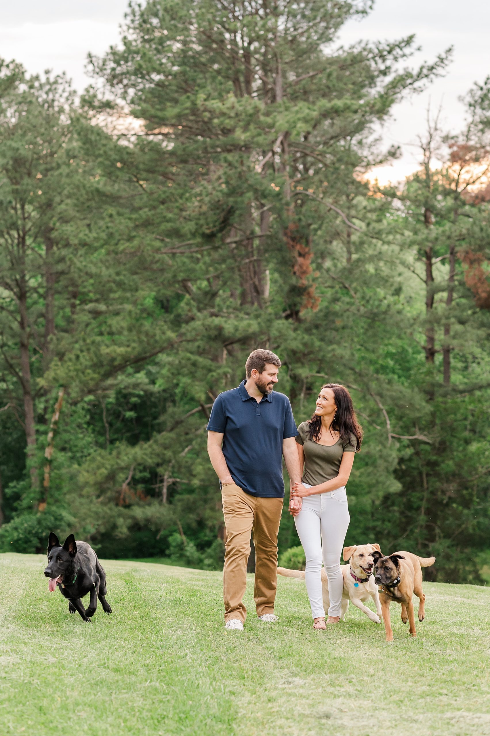 Spring Engagement Session with Rolling Hills and Dogs