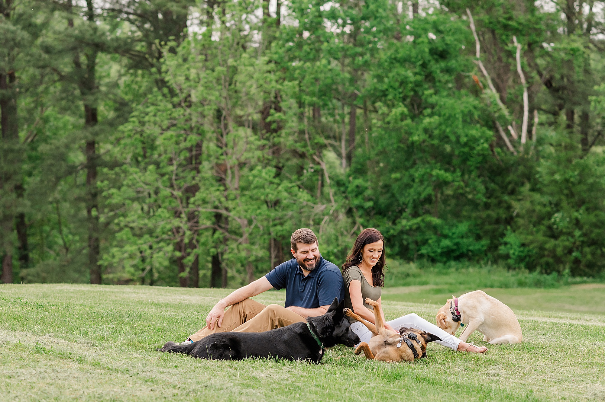 Spring Engagement Session with Rolling Hills and Dogs