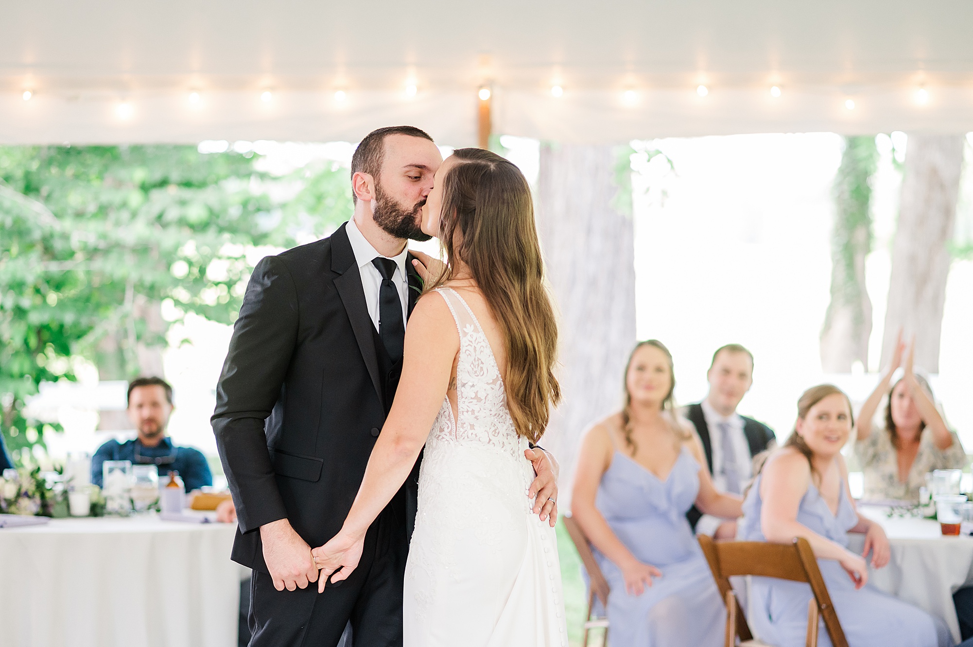 Bride and Groom First Dance at Reception Wedding at Historic Tuckahoe