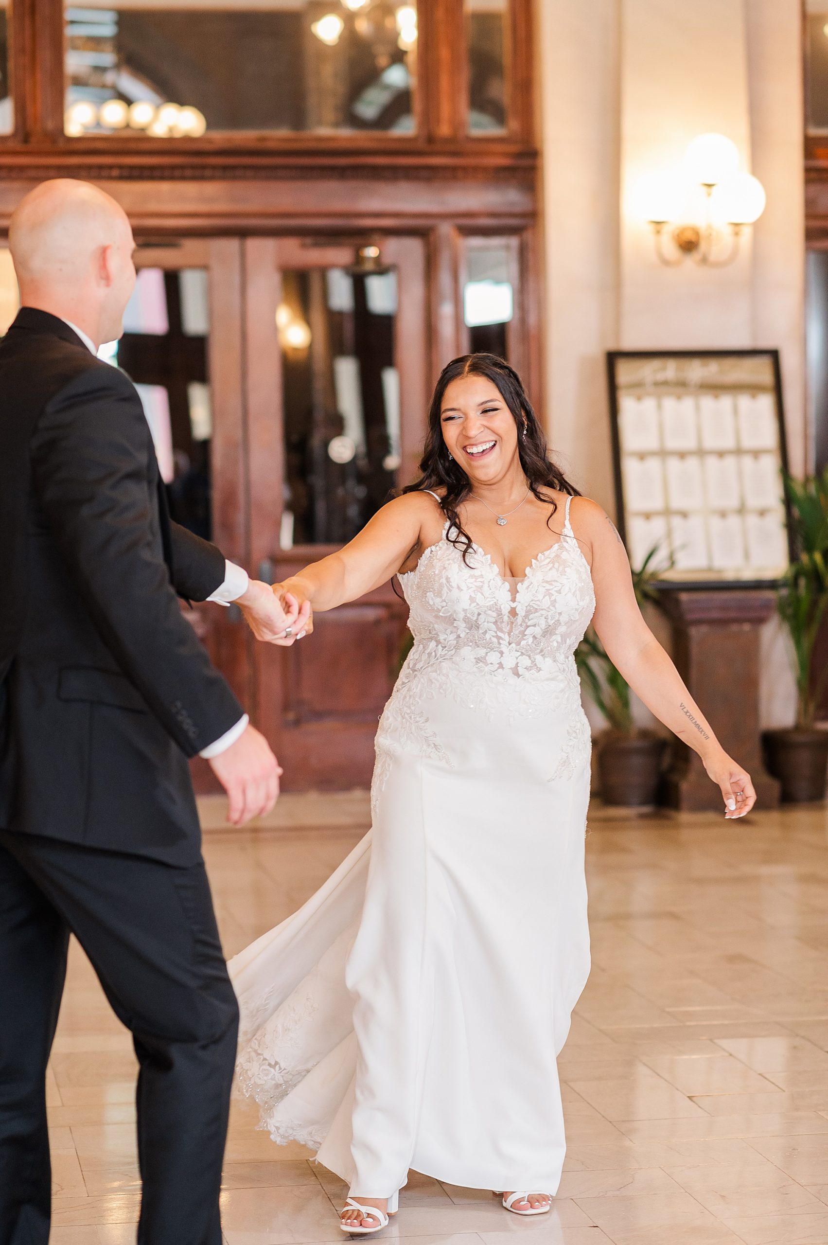 Bride and Groom First Dance at Main Street Station Wedding