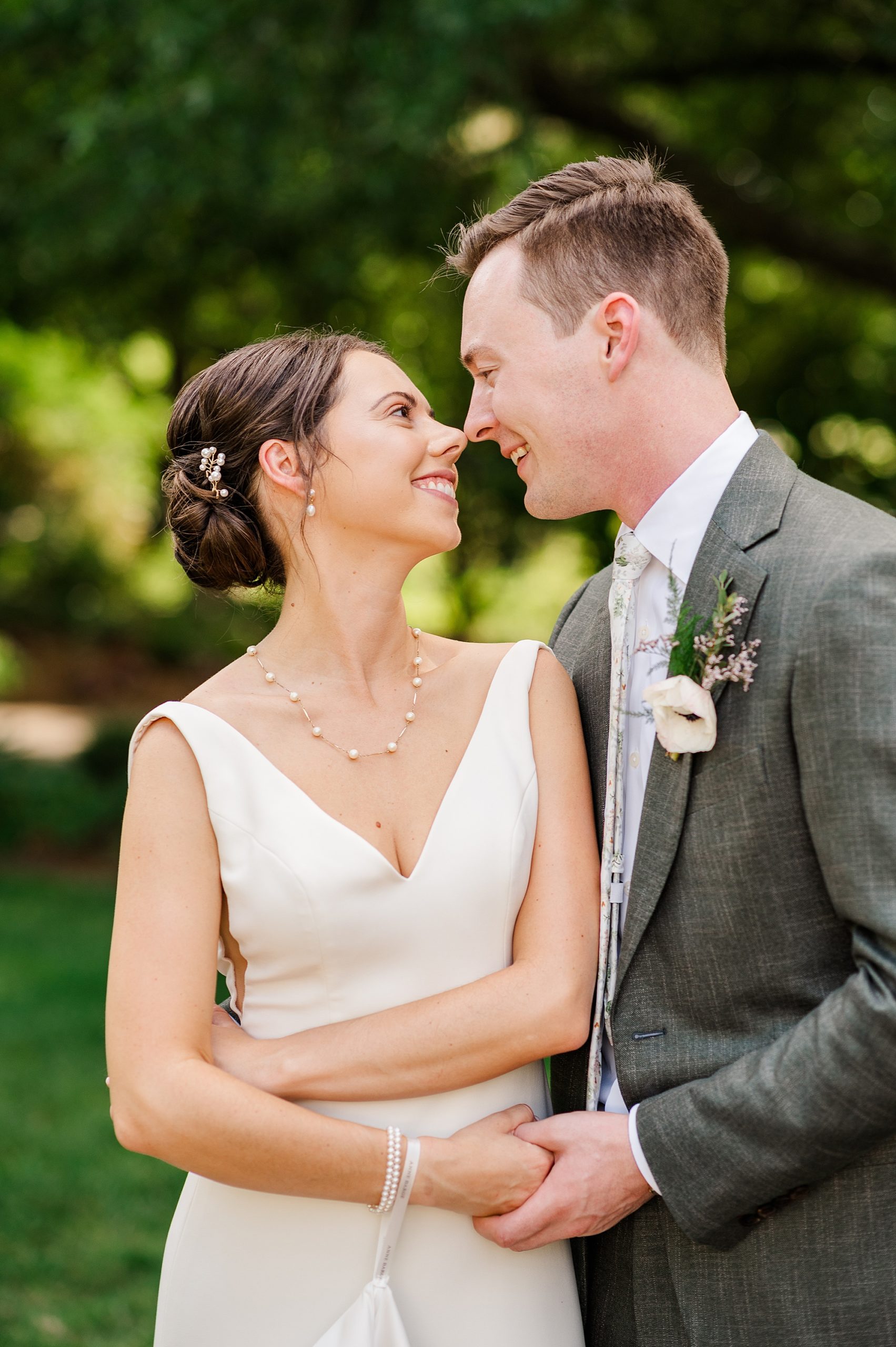 Bride and Groom Portraits at Lewis Ginter Botanical Wedding