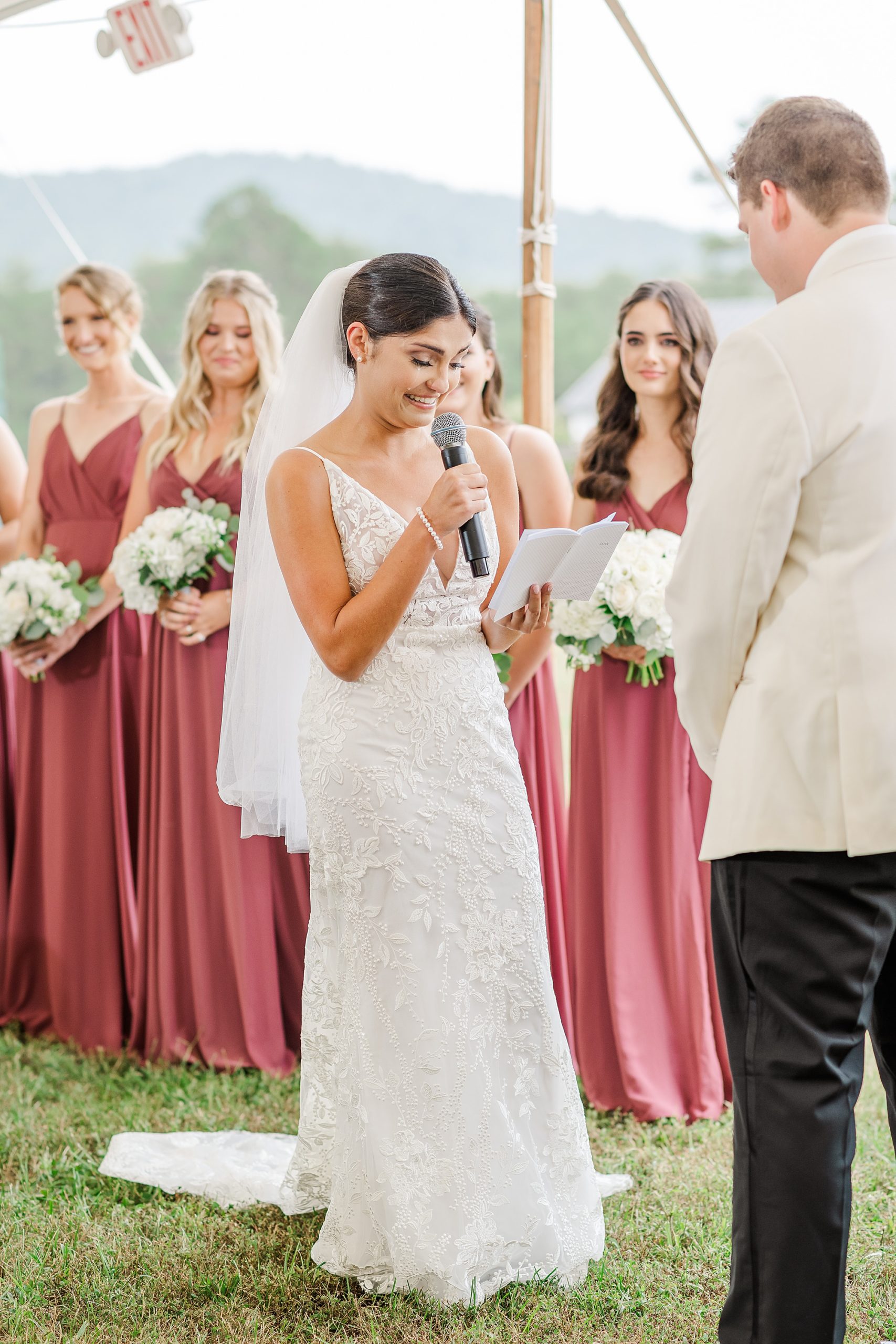 Outdoor Ceremony at Mount Fair Farm Wedding Photographed by Virginia Wedding Photographer Kailey Brianna Photographer
