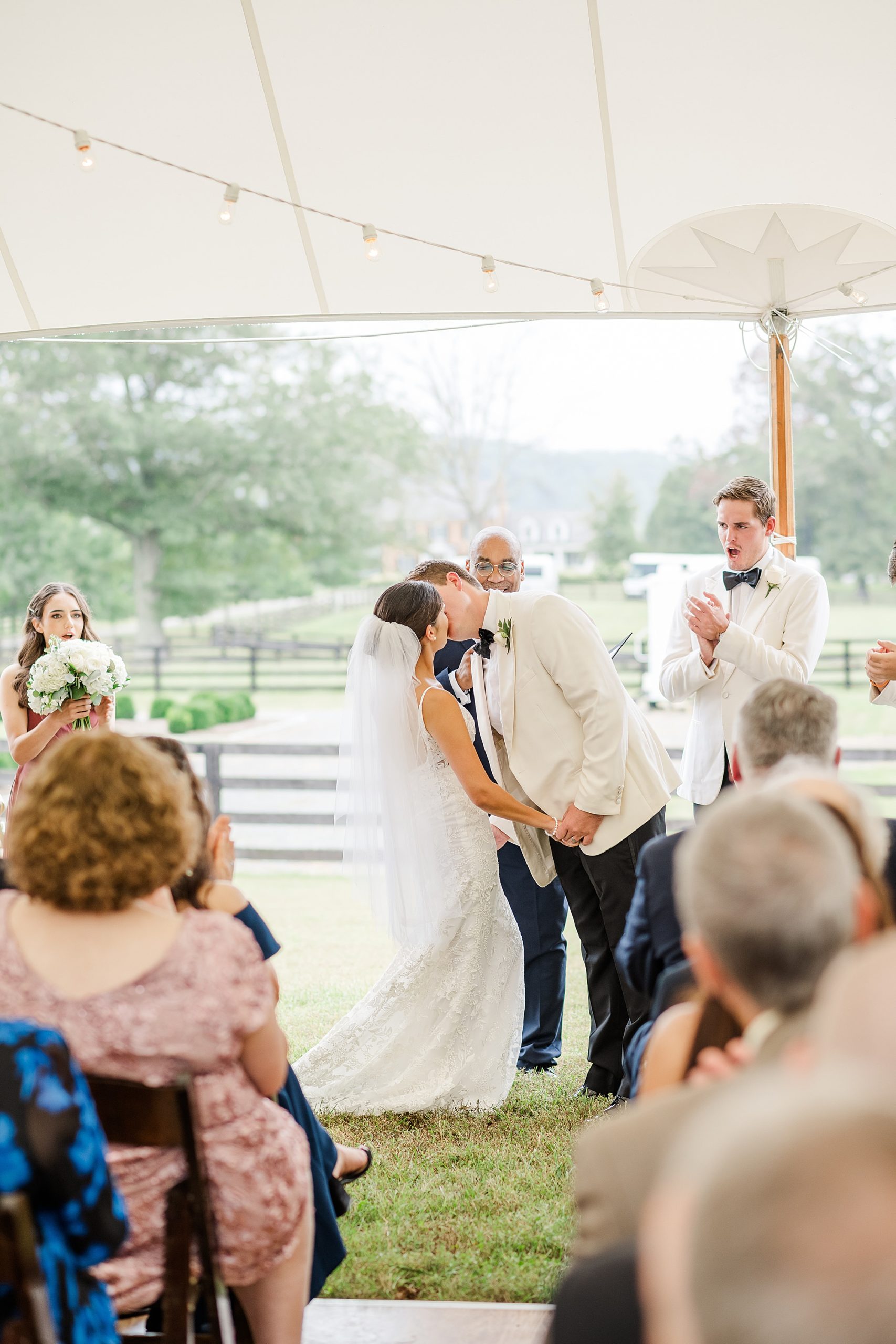Outdoor Ceremony at Mount Fair Farm Wedding Photographed by Virginia Wedding Photographer Kailey Brianna Photographer