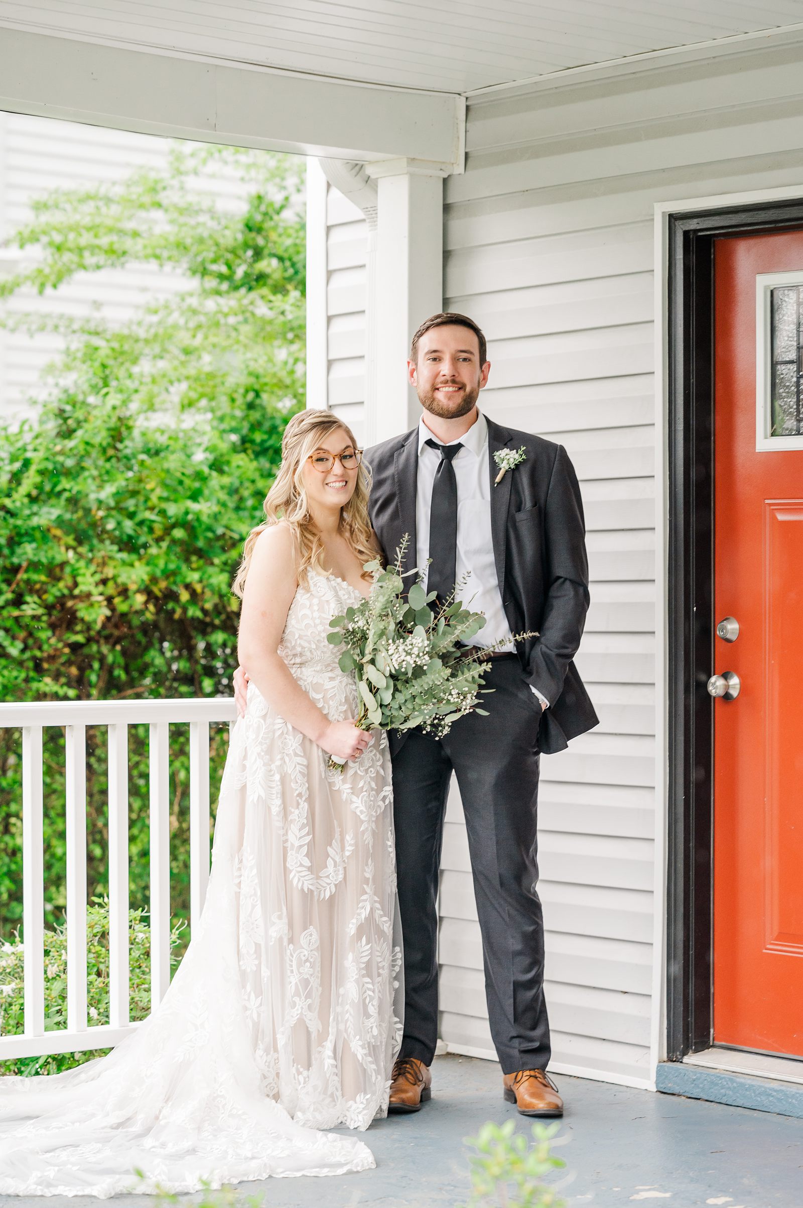 Rainy Bride and Groom First Look at Intimate Spring Richmond Wedding, by Virginia Wedding Photographer 