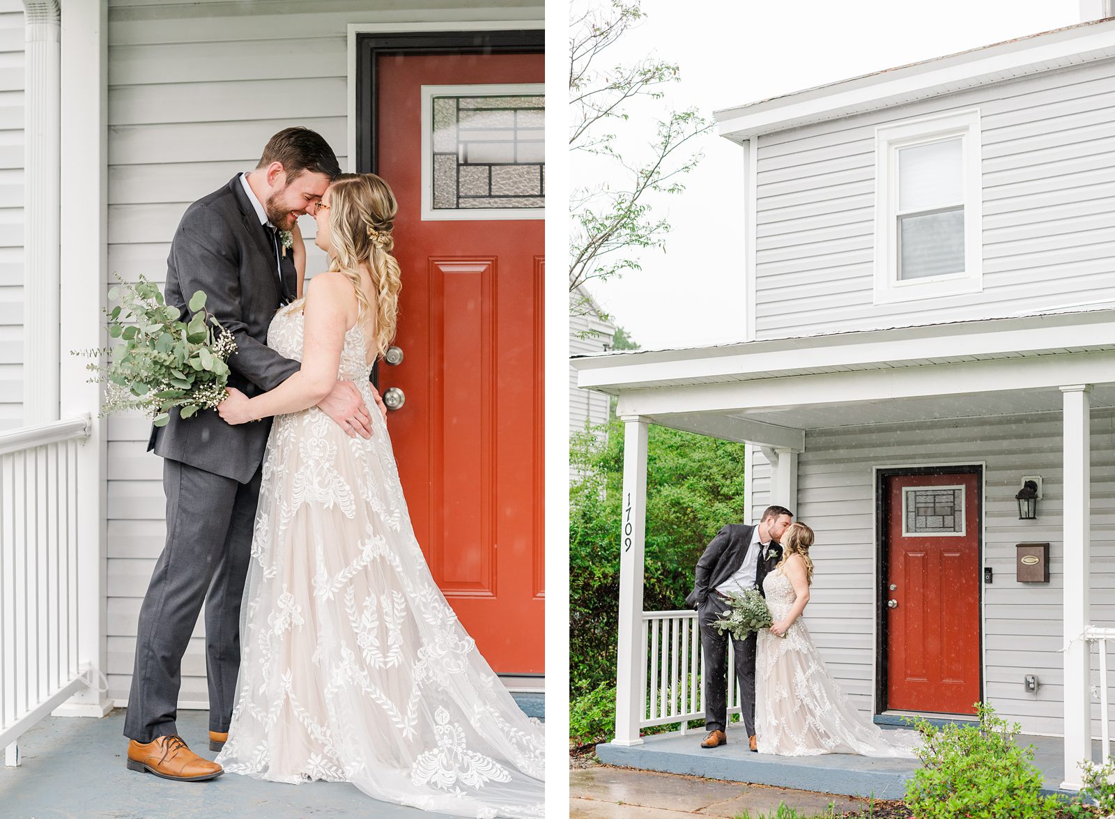 Rainy Bride and Groom First Look at Intimate Spring Richmond Wedding, by Virginia Wedding Photographer 