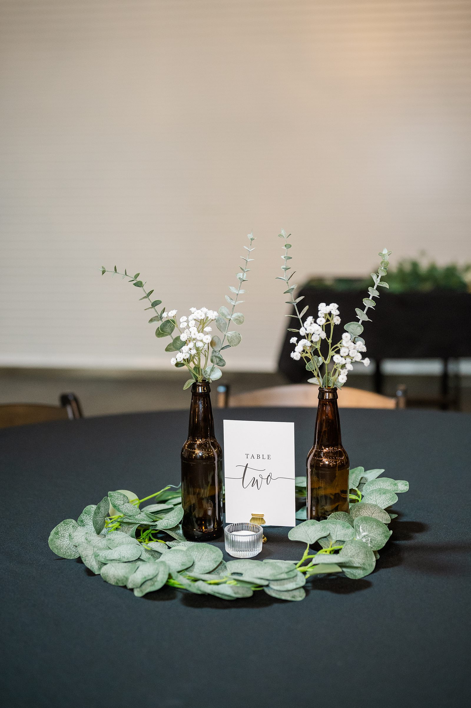 Reception Decor at Triple Crossing Beer Wedding. Richmond Wedding Photographer Kailey Brianne Photography