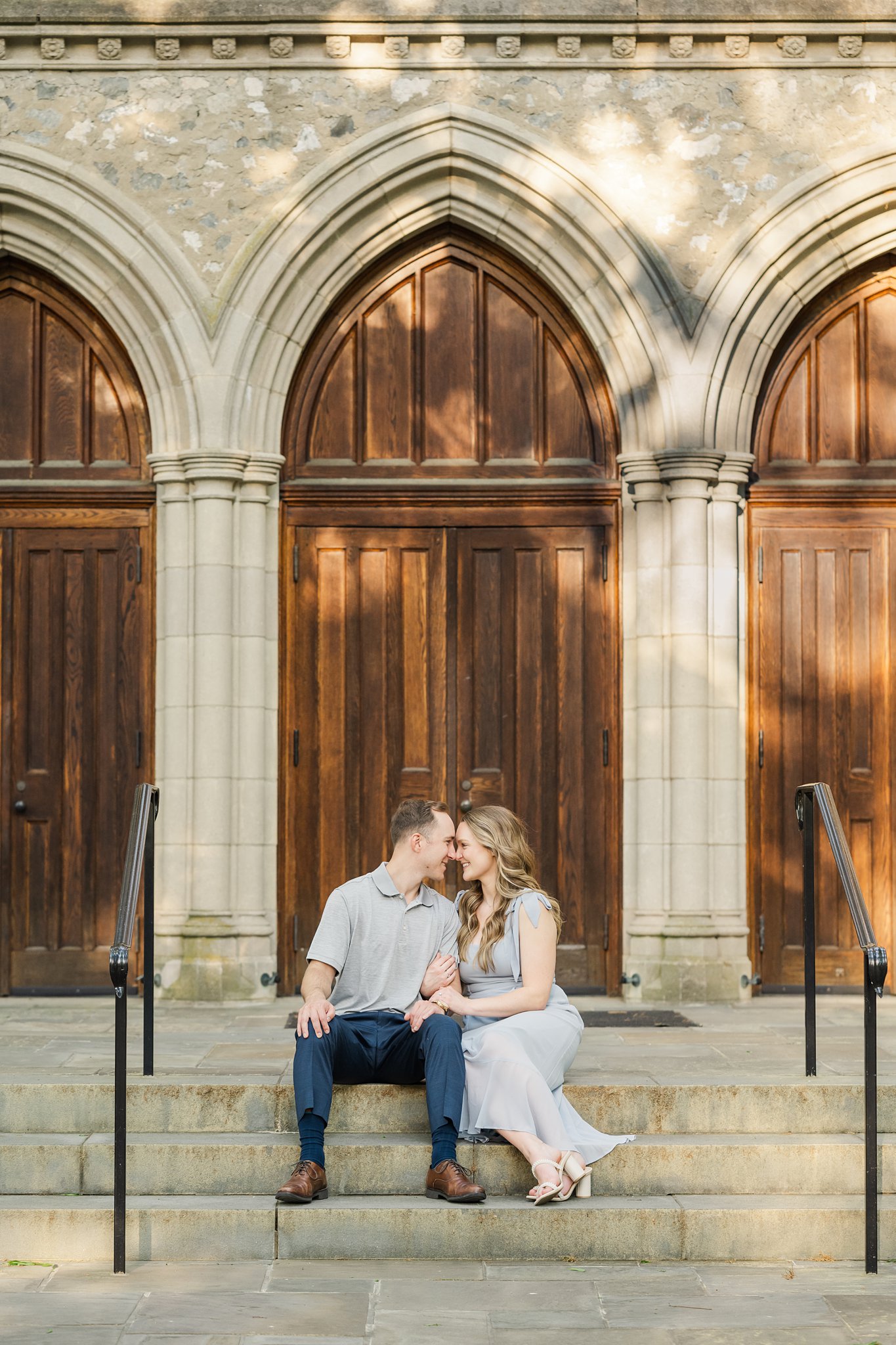 A Richmond Engagement Session with a blue dress. 