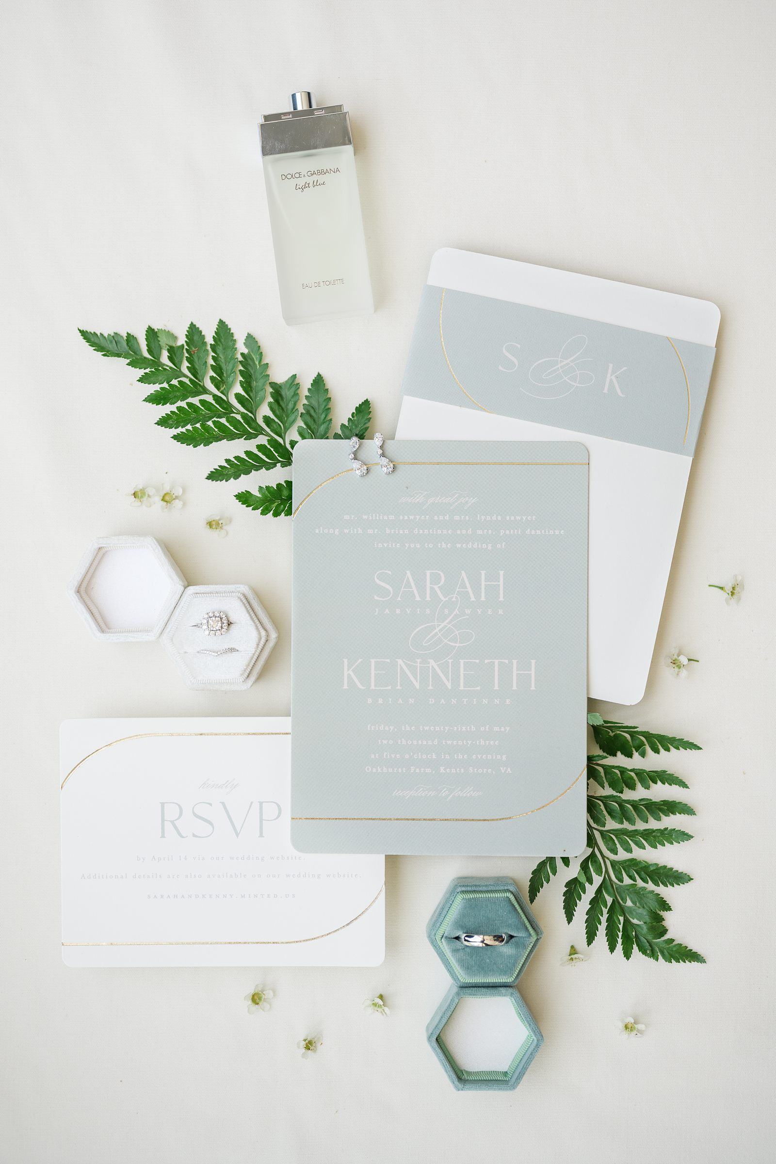 Sage Bridal Details at Spring Virginia Wedding