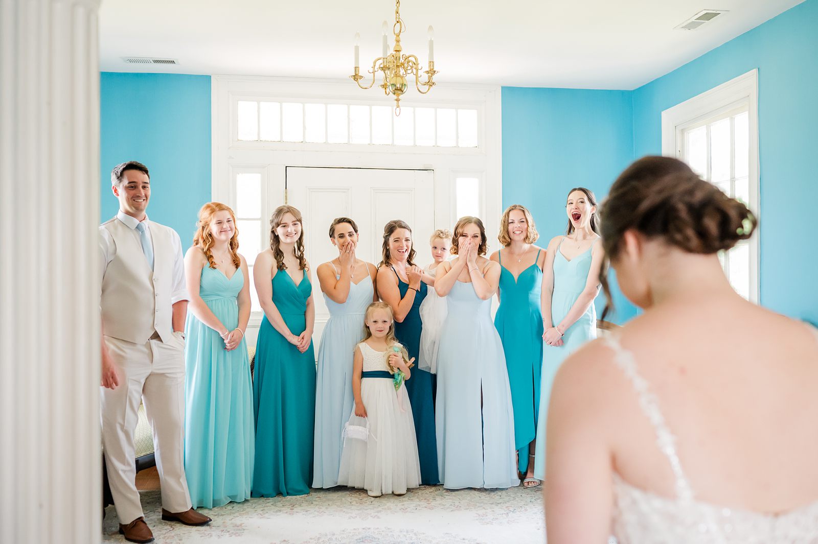 Bridesmaid Reveal at Summer Belle Grove Wedding 