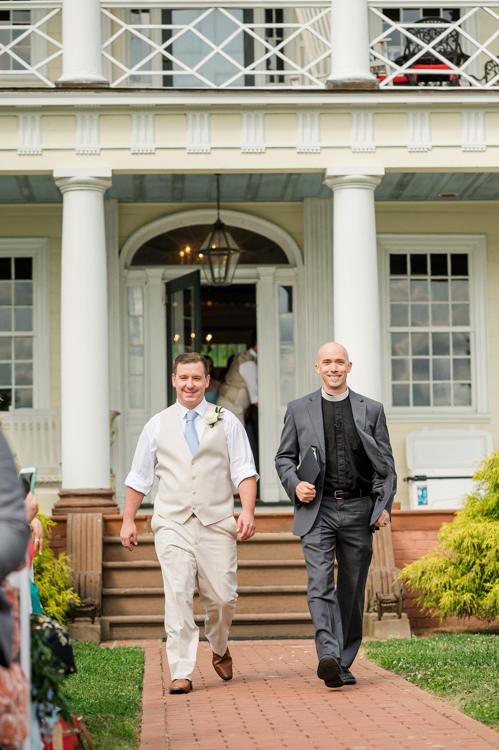 Summer Ceremony overlooking river at Summer Belle Grove Wedding by Richmond Wedding Photographer