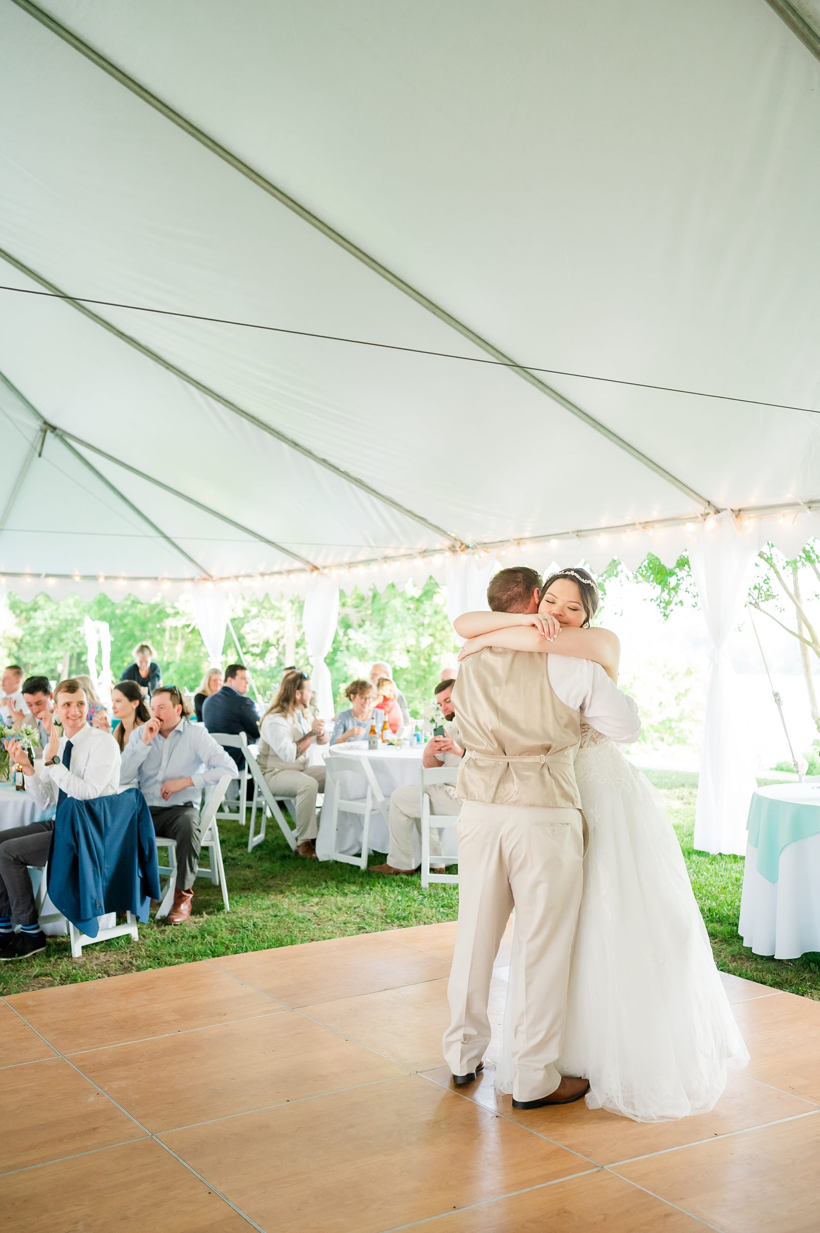 Bride and Groom First Dance at Summer Belle Grove Wedding Reception
