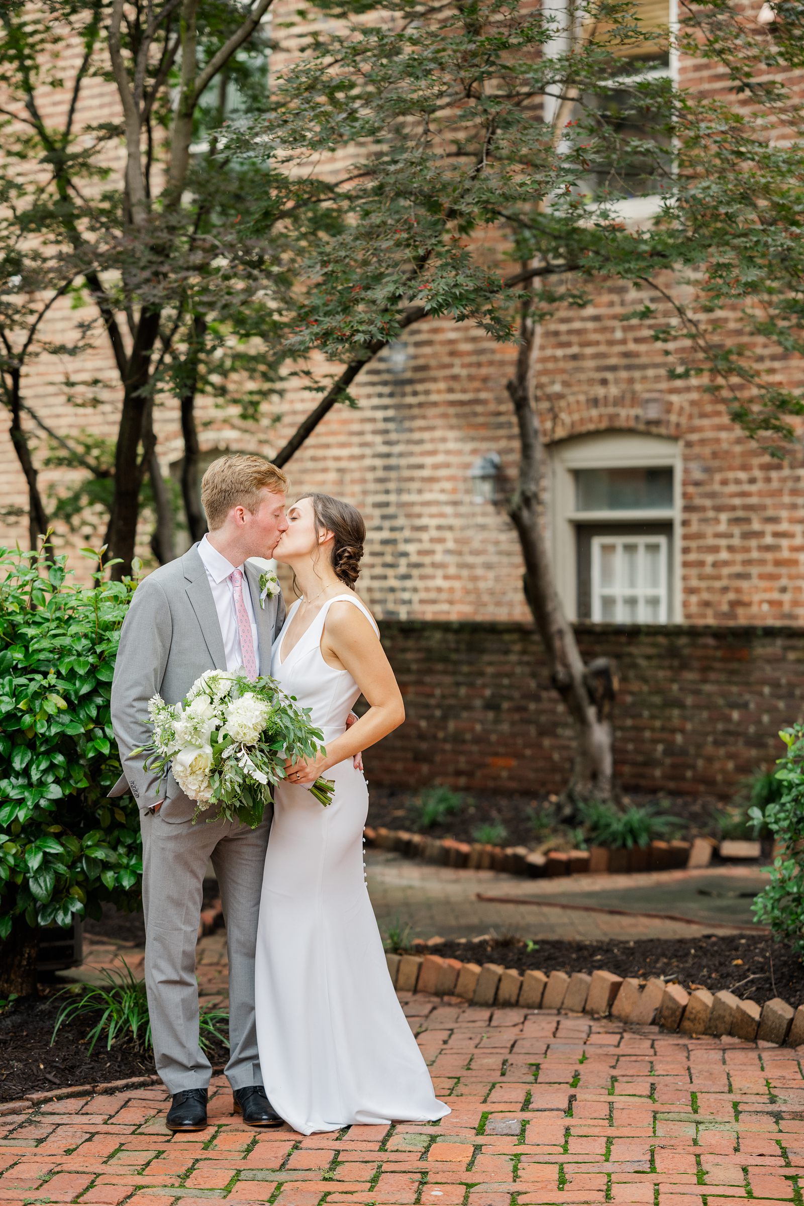 Bride and Groom Portraits during Intimate Richmond Wedding at Pace King Mansion